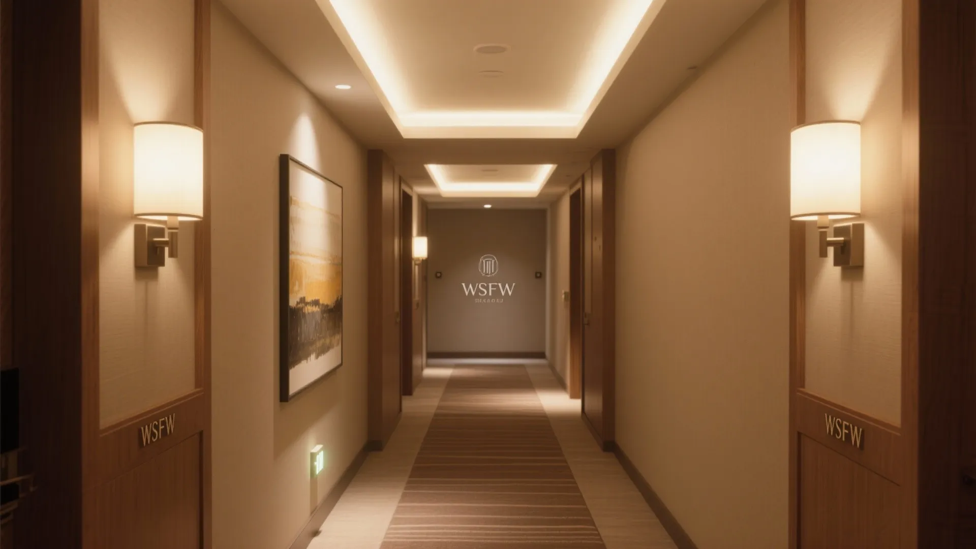 Layered corridor lighting that flatters