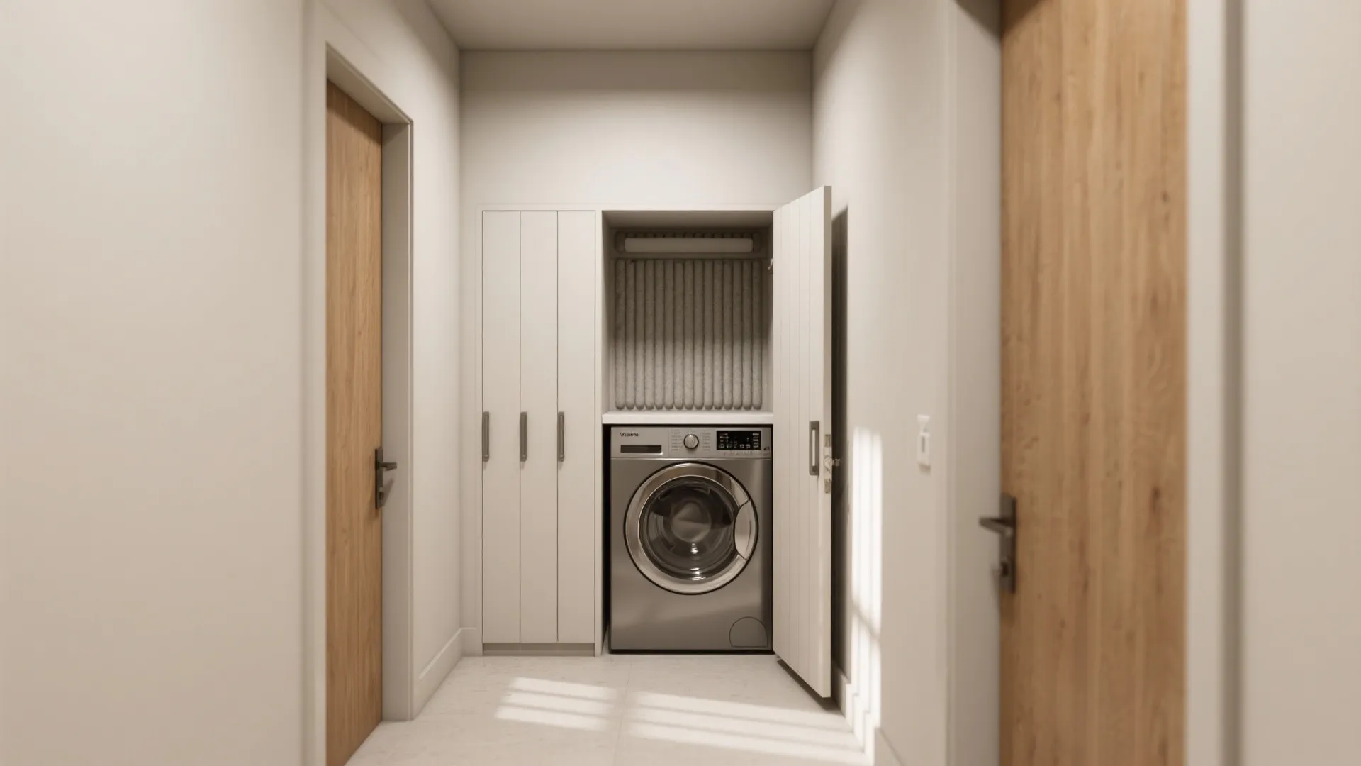 2. Use the corridor or alcove as a utility nook