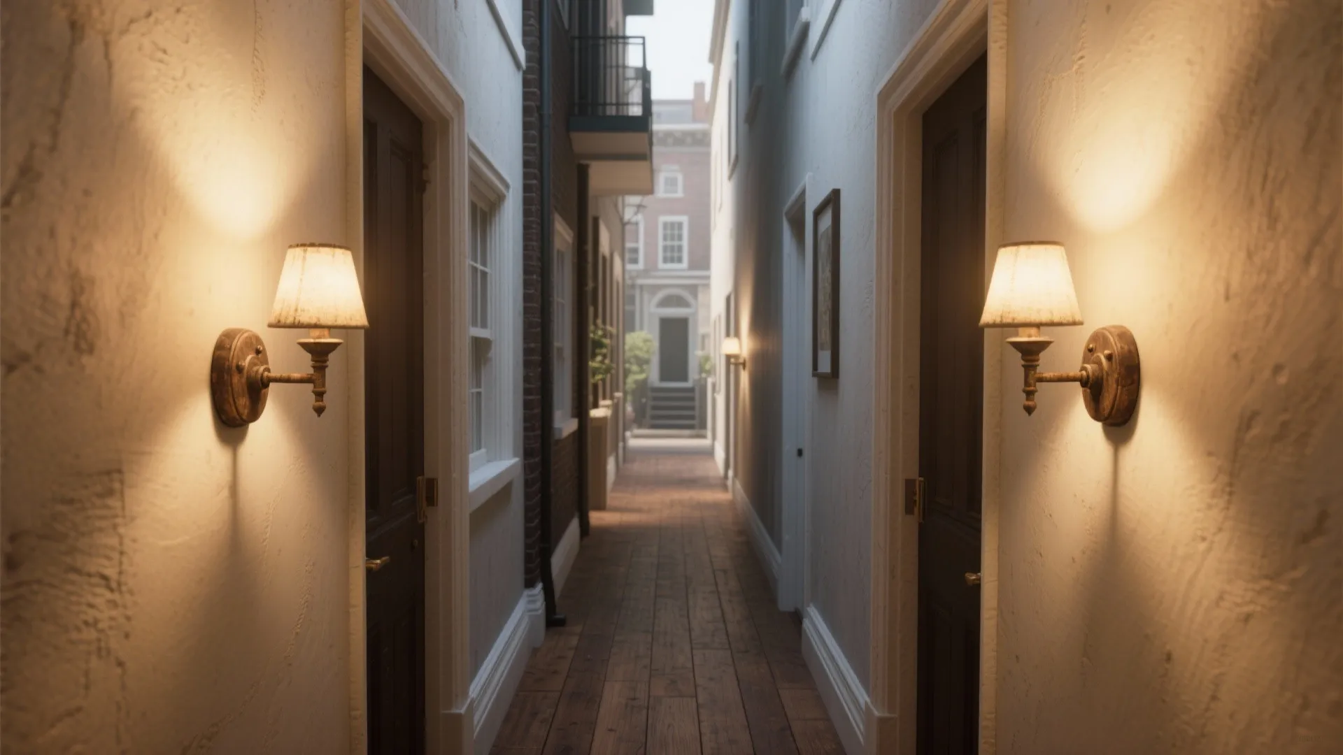 5. Dual-arm corridor sconce cluster