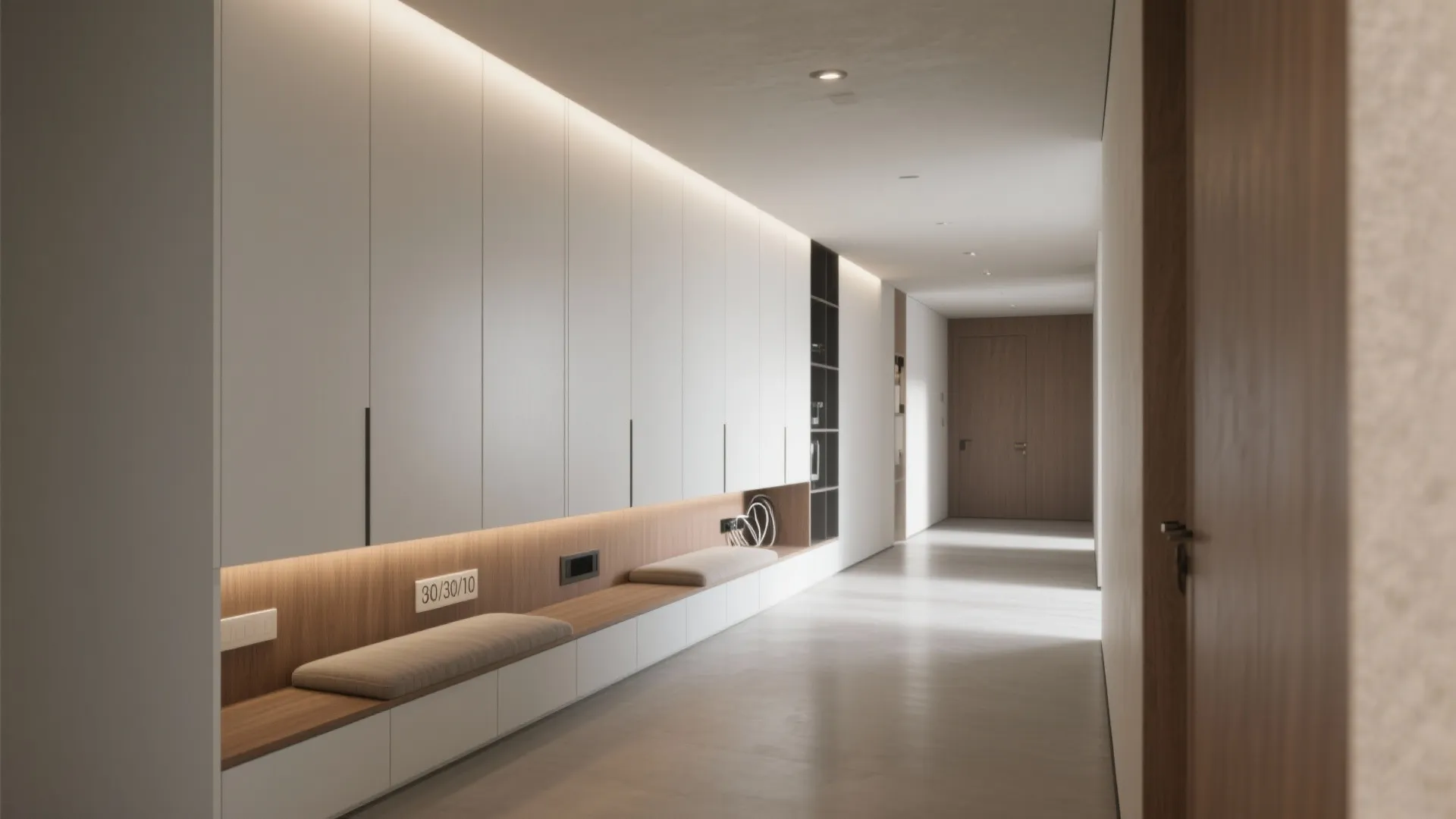 Storage walls and integrated furniture