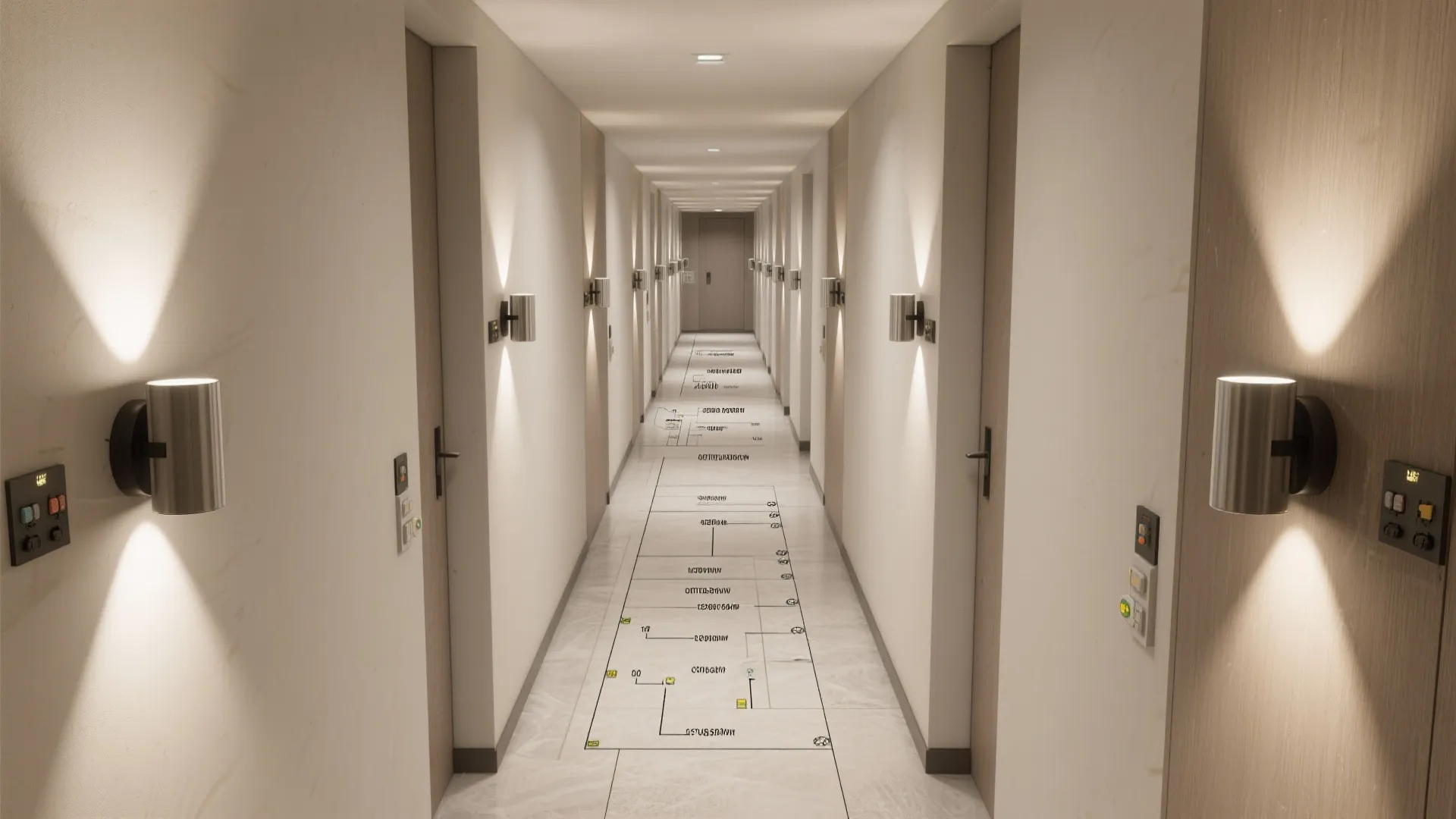 Up/Down Cylinder Sconces to Stretch Walls