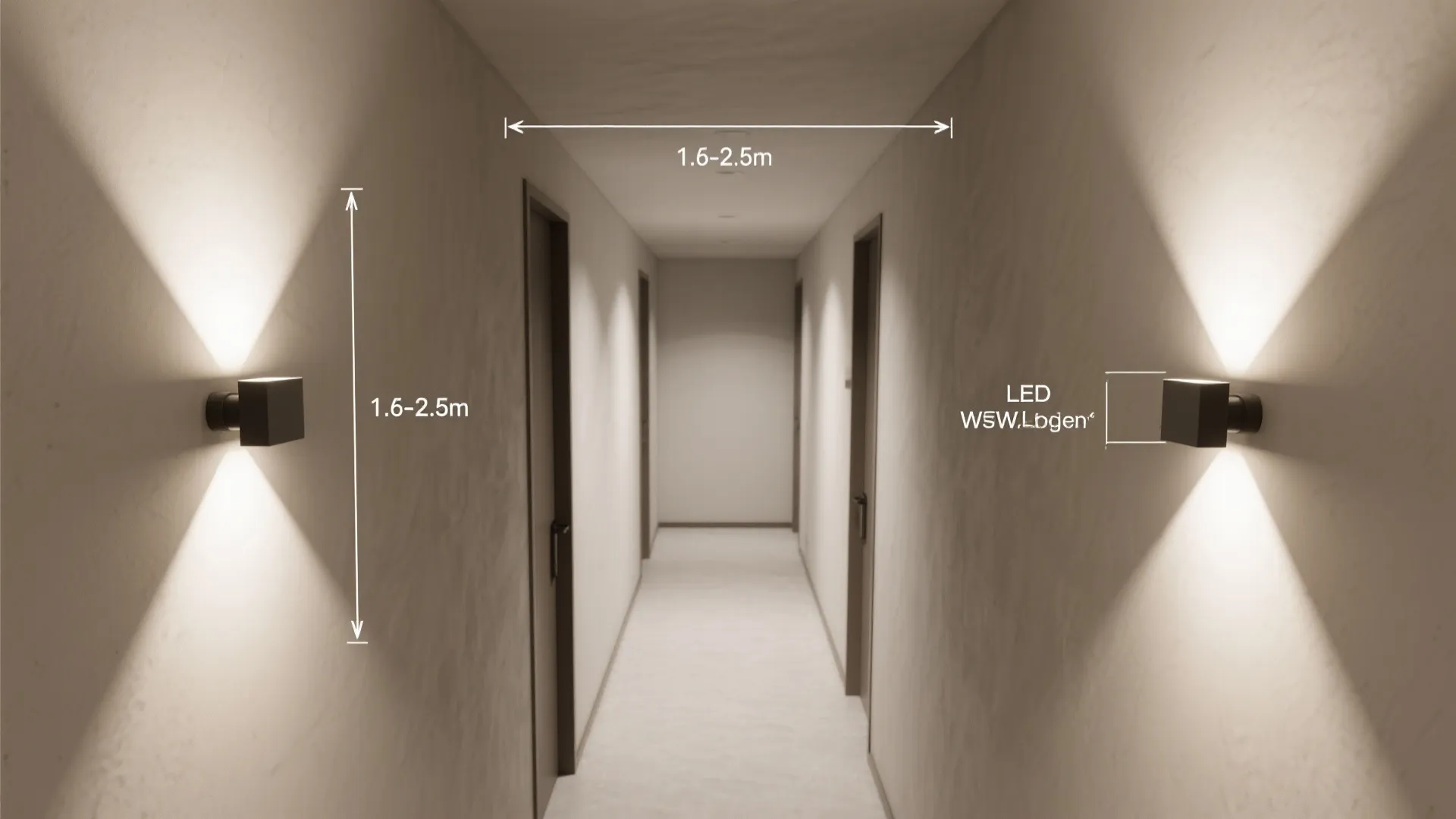 Vertical wash for narrow corridors