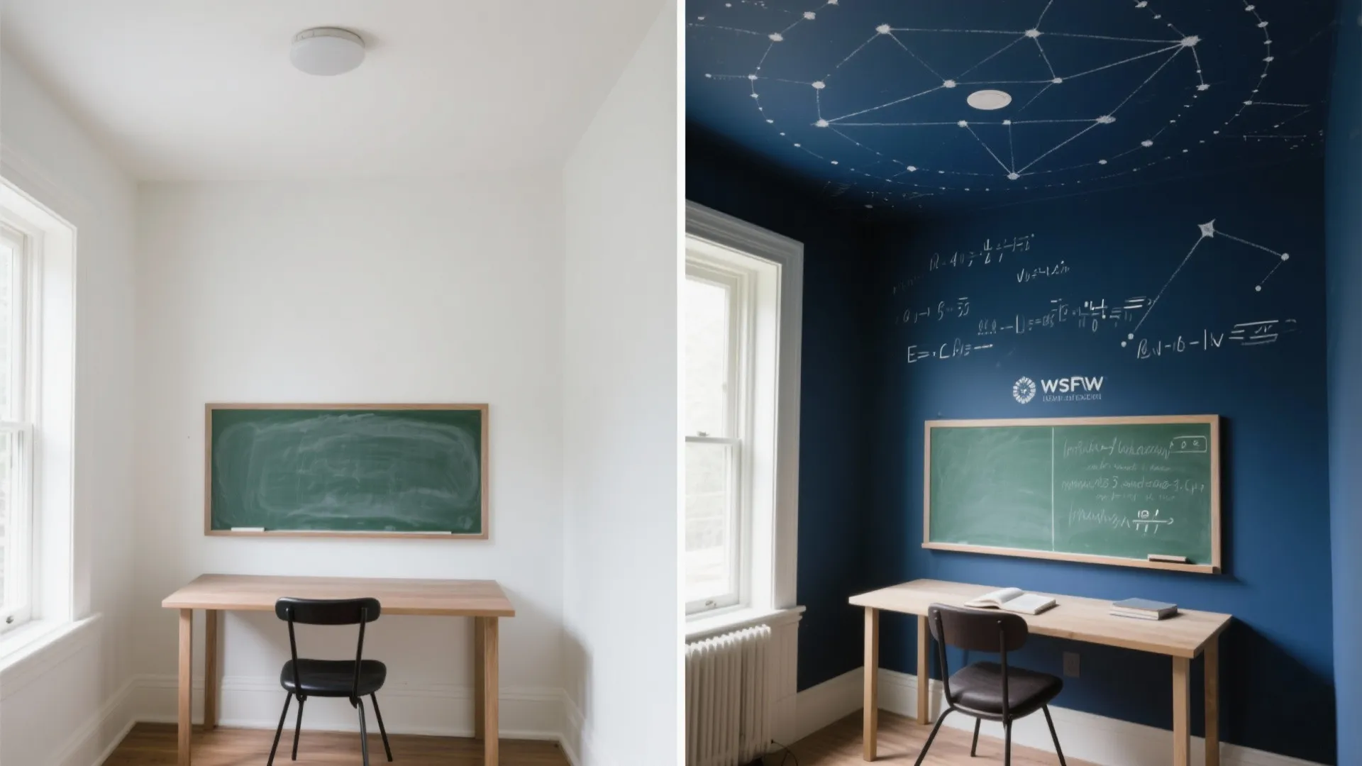 Cosmic Ceiling and Graph Walls: Star Maps, Chalkboard Paint, and Bold Accents