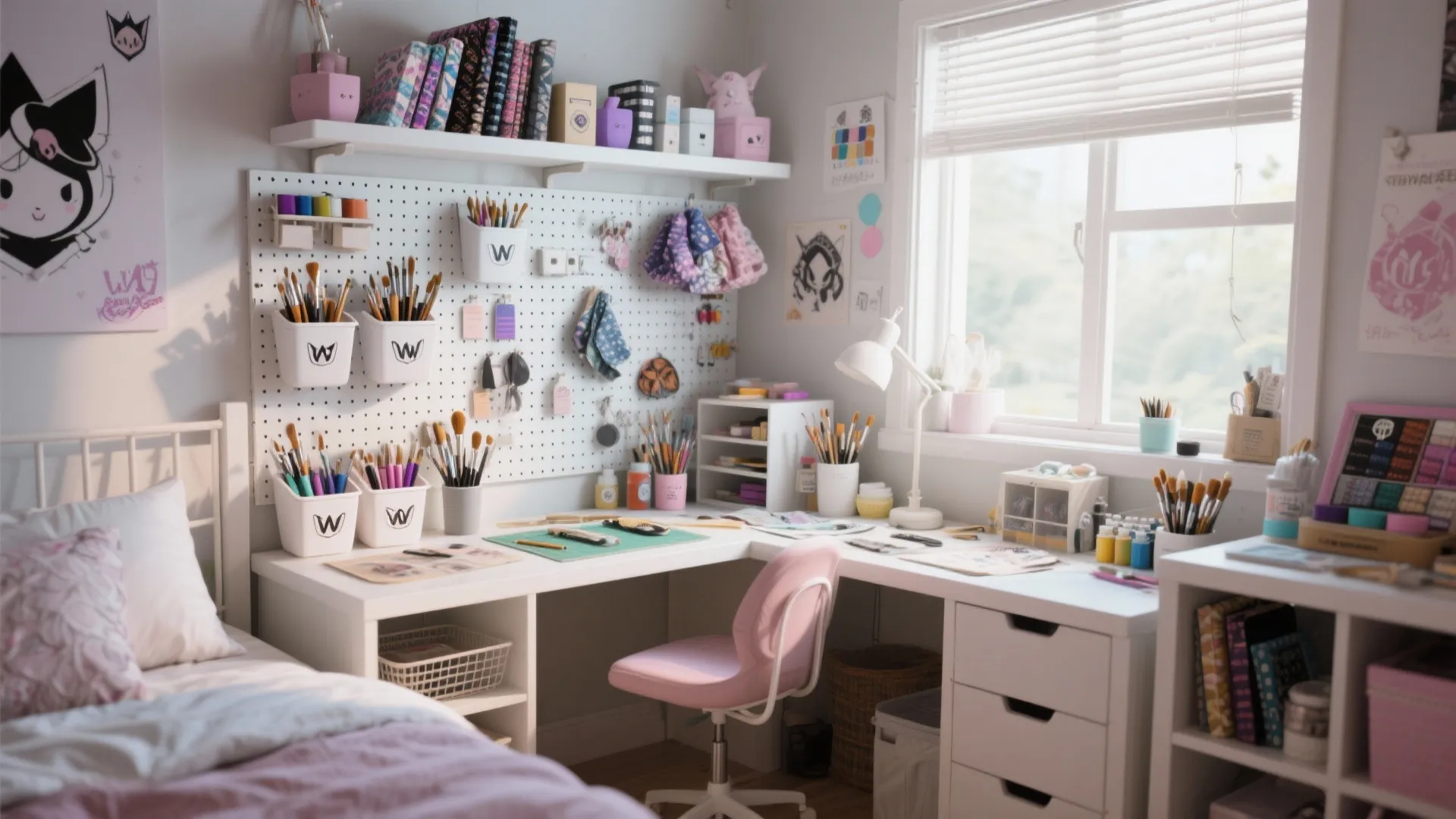 Organized crafting corner for cosplay projects