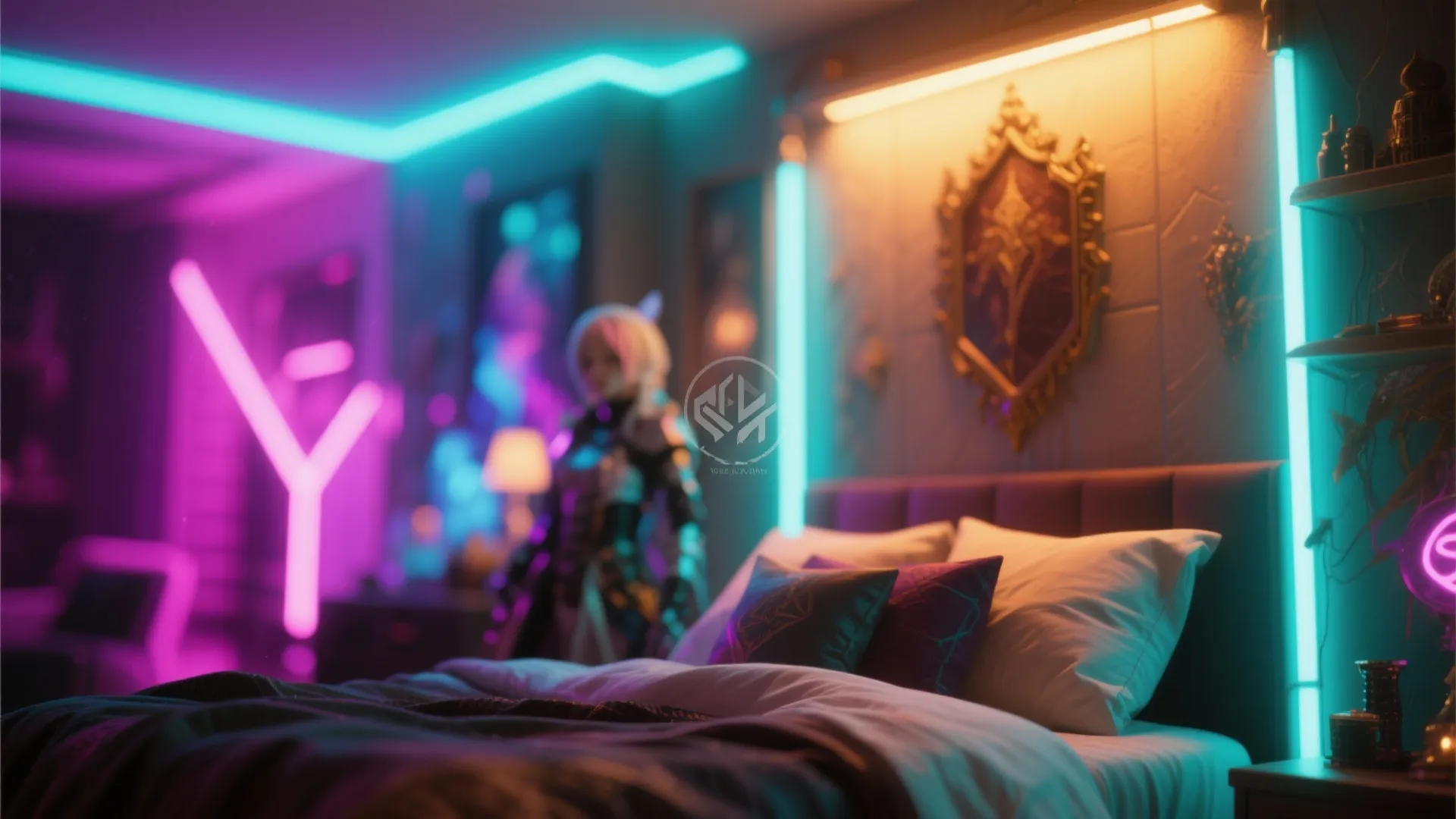 LED accent lighting changing from neon to warm tones