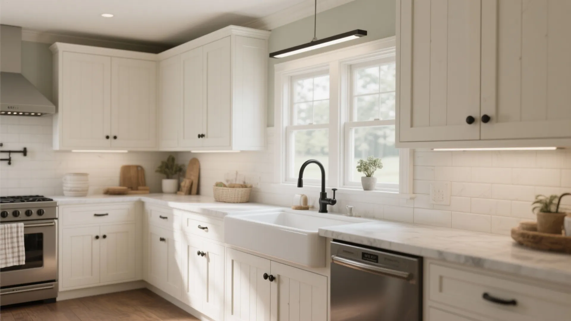 5. Cottage-Clean with Paneled Cabinets