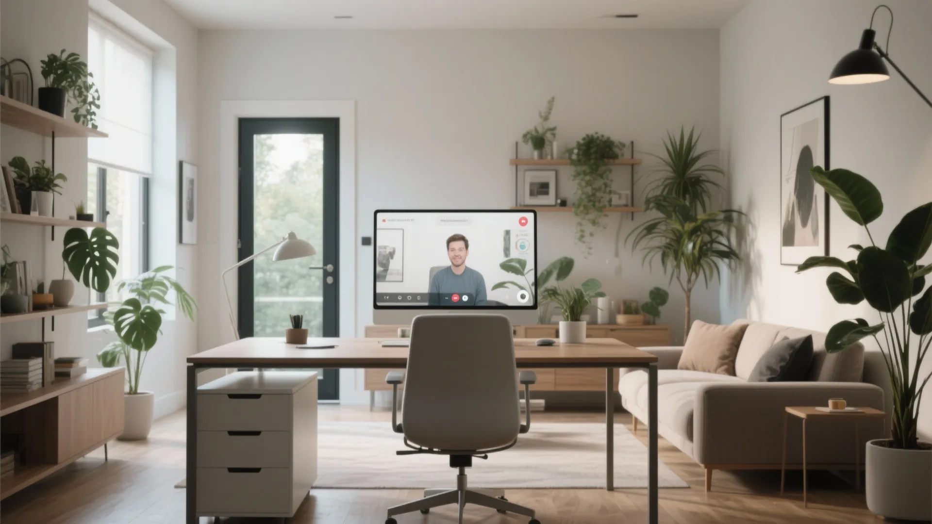 8. Couch Behind the Desk Layout