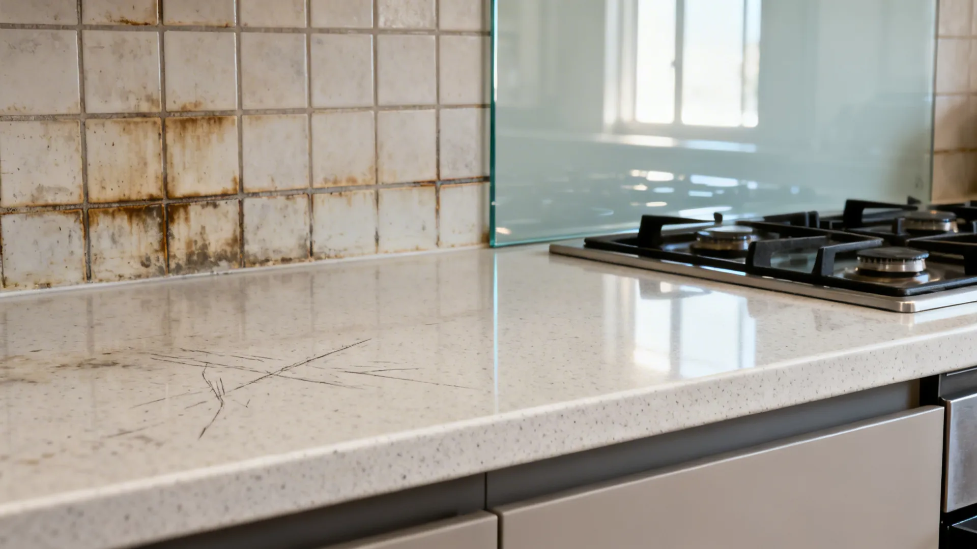 Easy-maintenance countertops and backsplashes