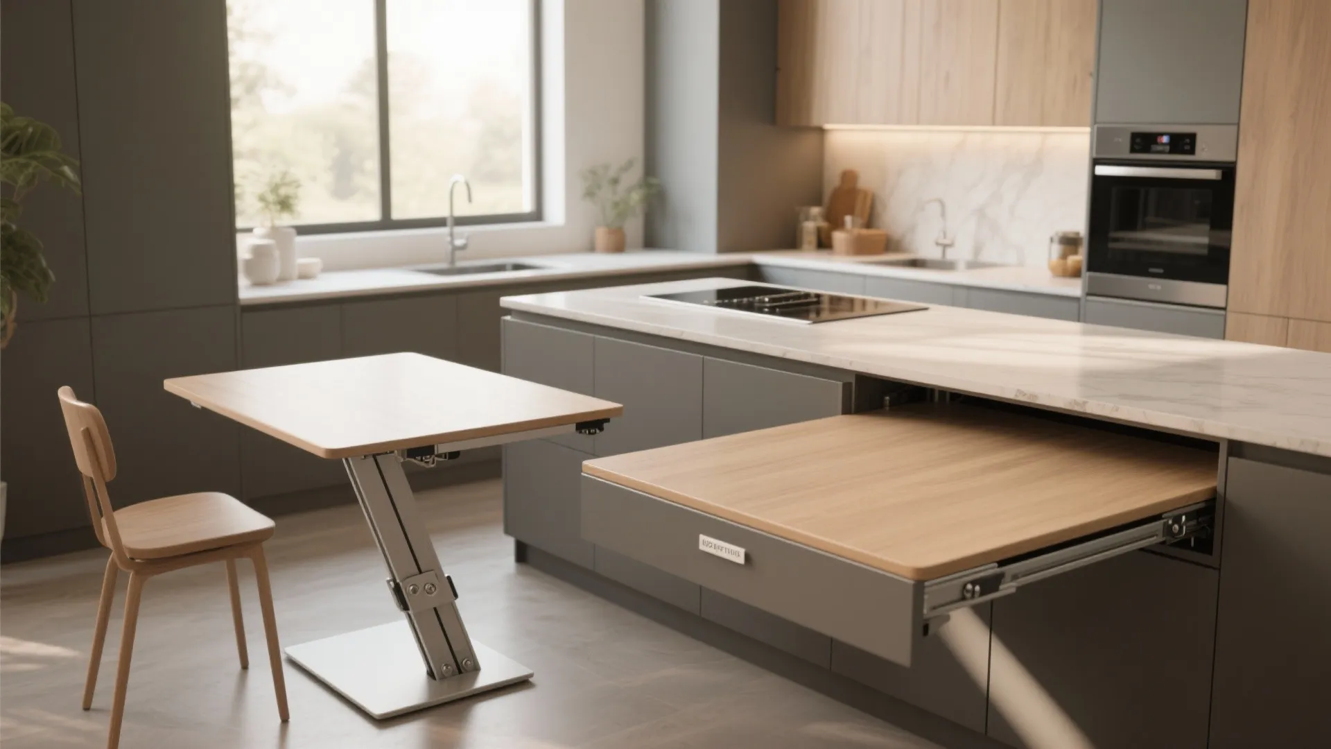 4. Foldable Table as an Extension of the Counter