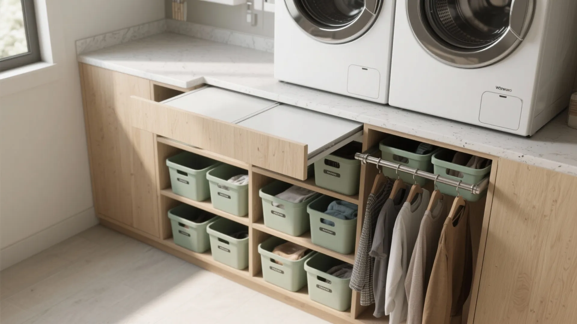 Counter + Folding Station with Smart Storage