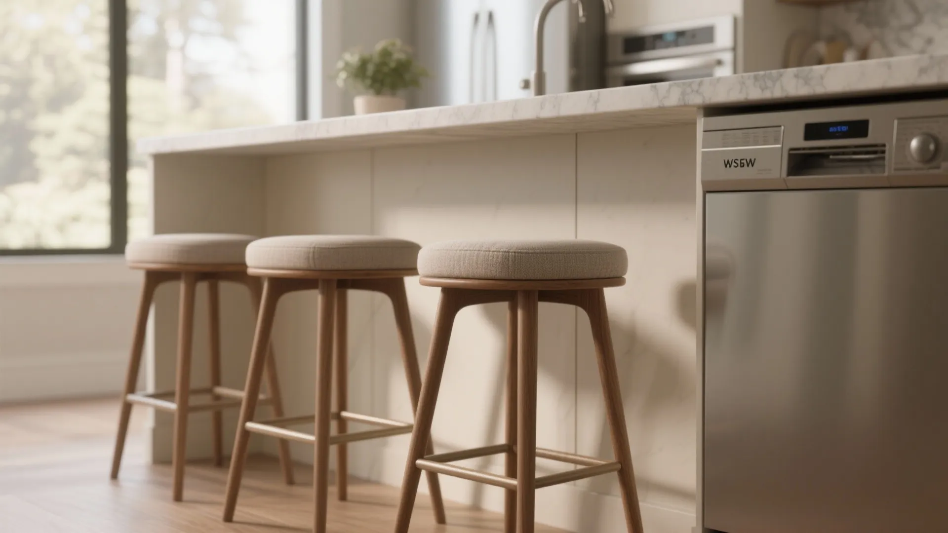 1. Counter-height bar with comfortable stools