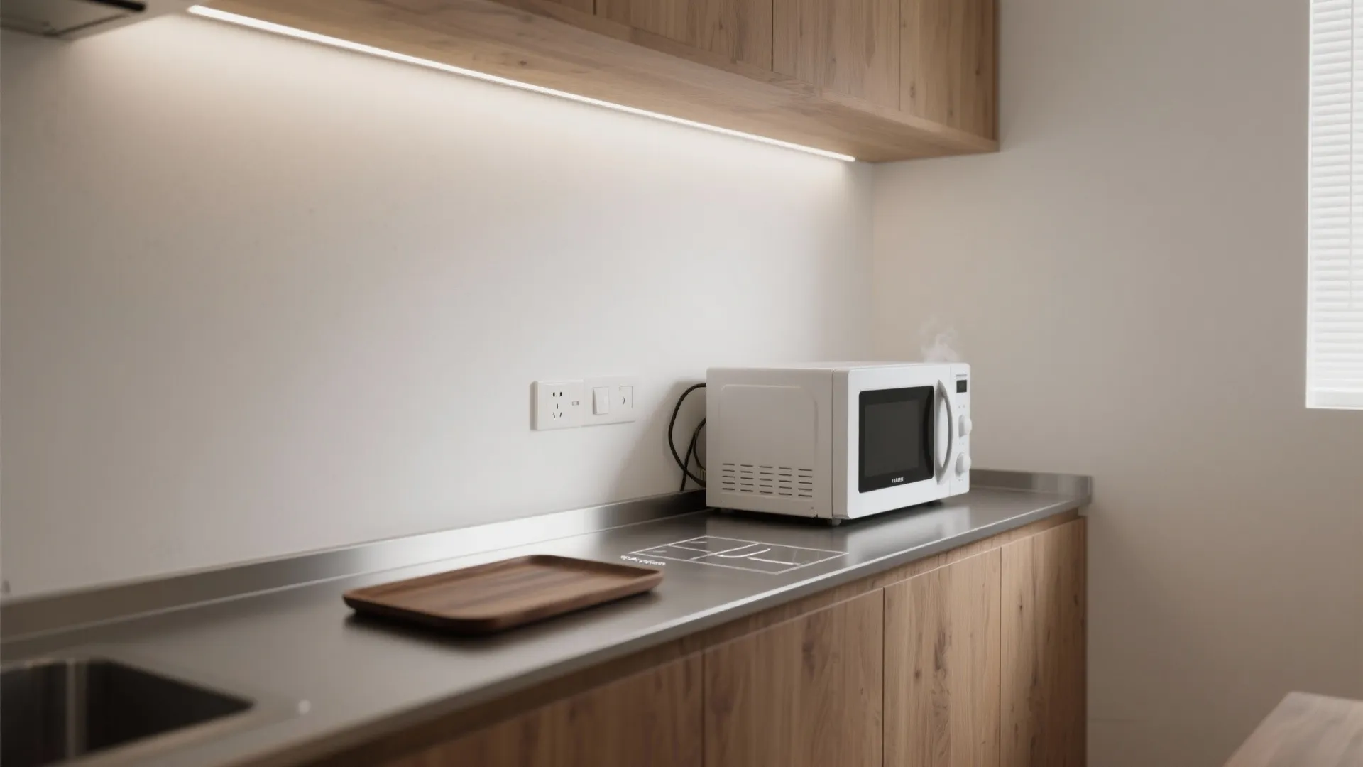 Tips 5: カウンター天端“手前15cm”を空ける（視線高さと安全のバランス）