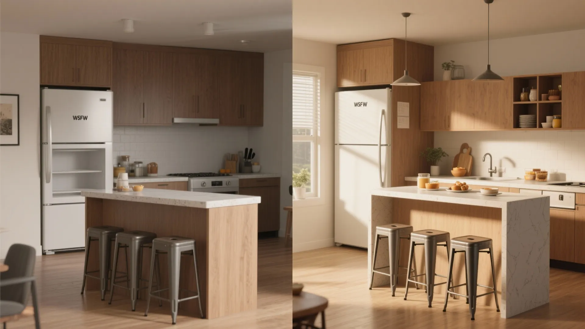 Multi-use counter over the fridge