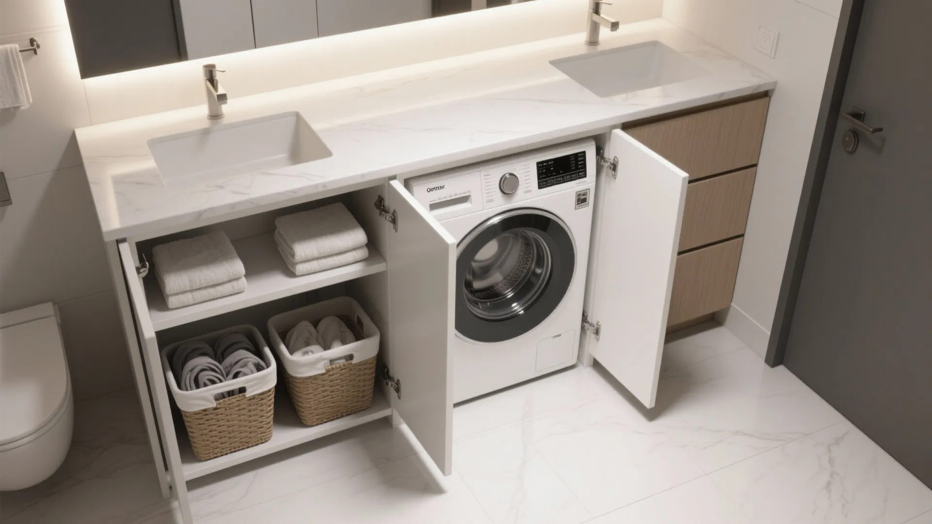 2. Counter-over-washer with built-in sorting