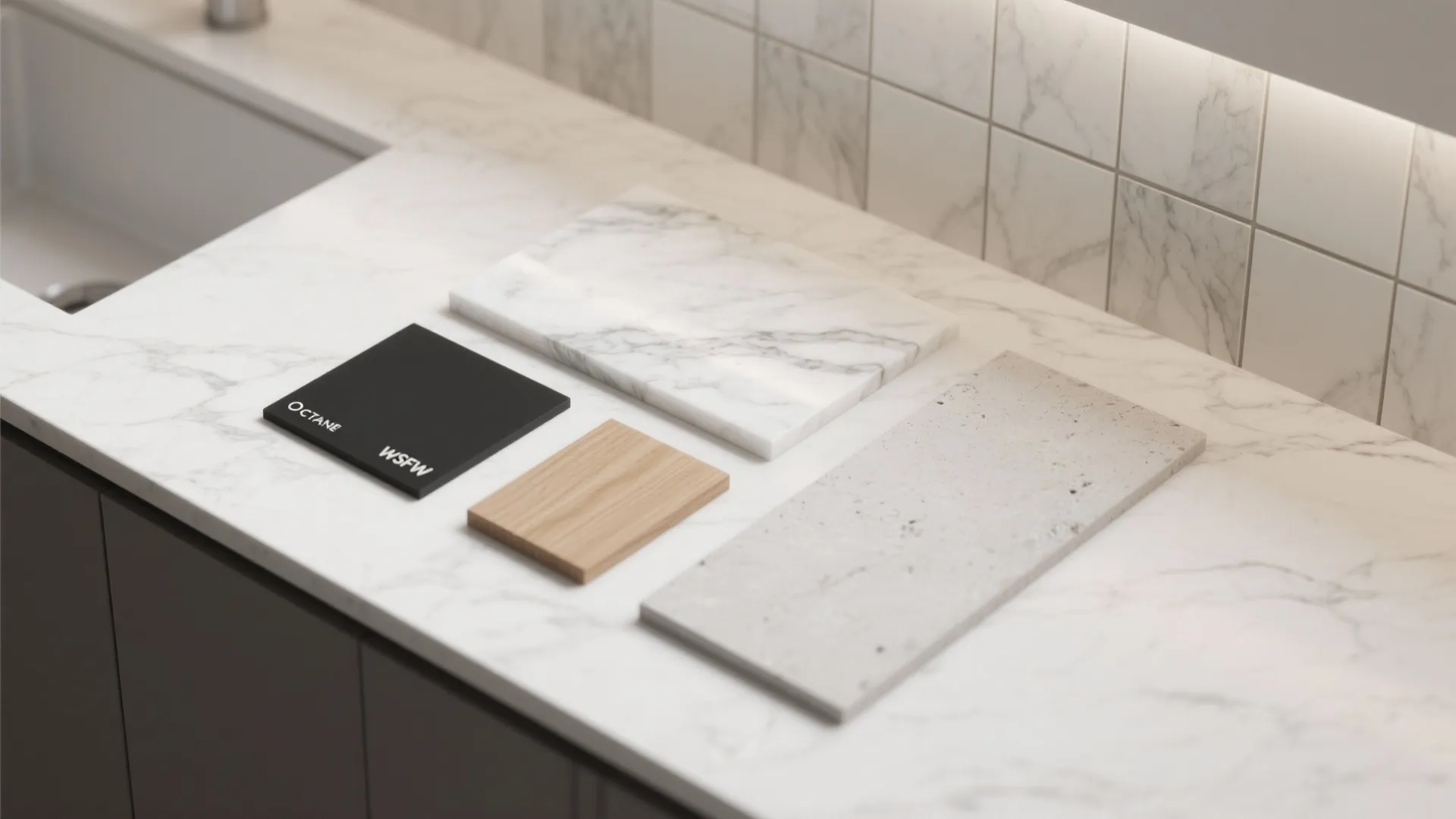 Light Counters and Backsplashes for Contrast