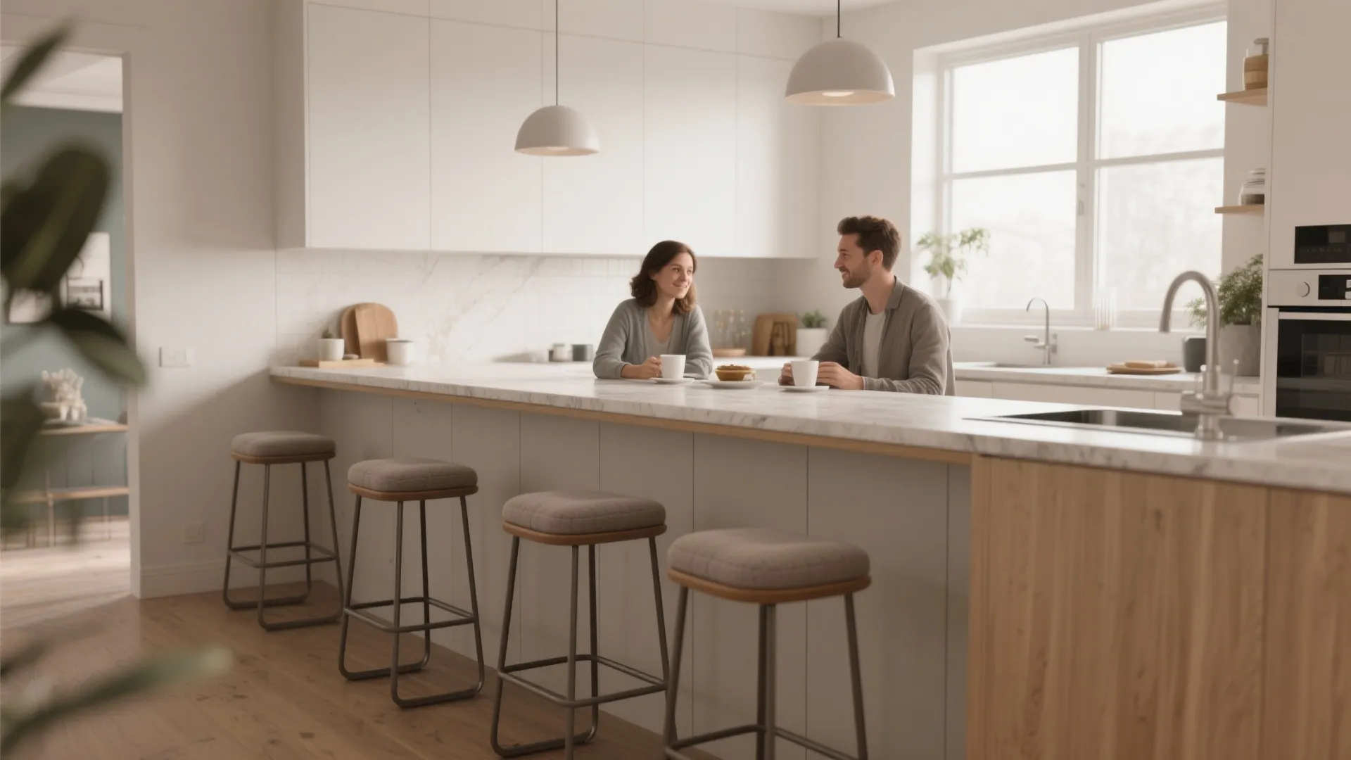 5. Multi-use counter with stools