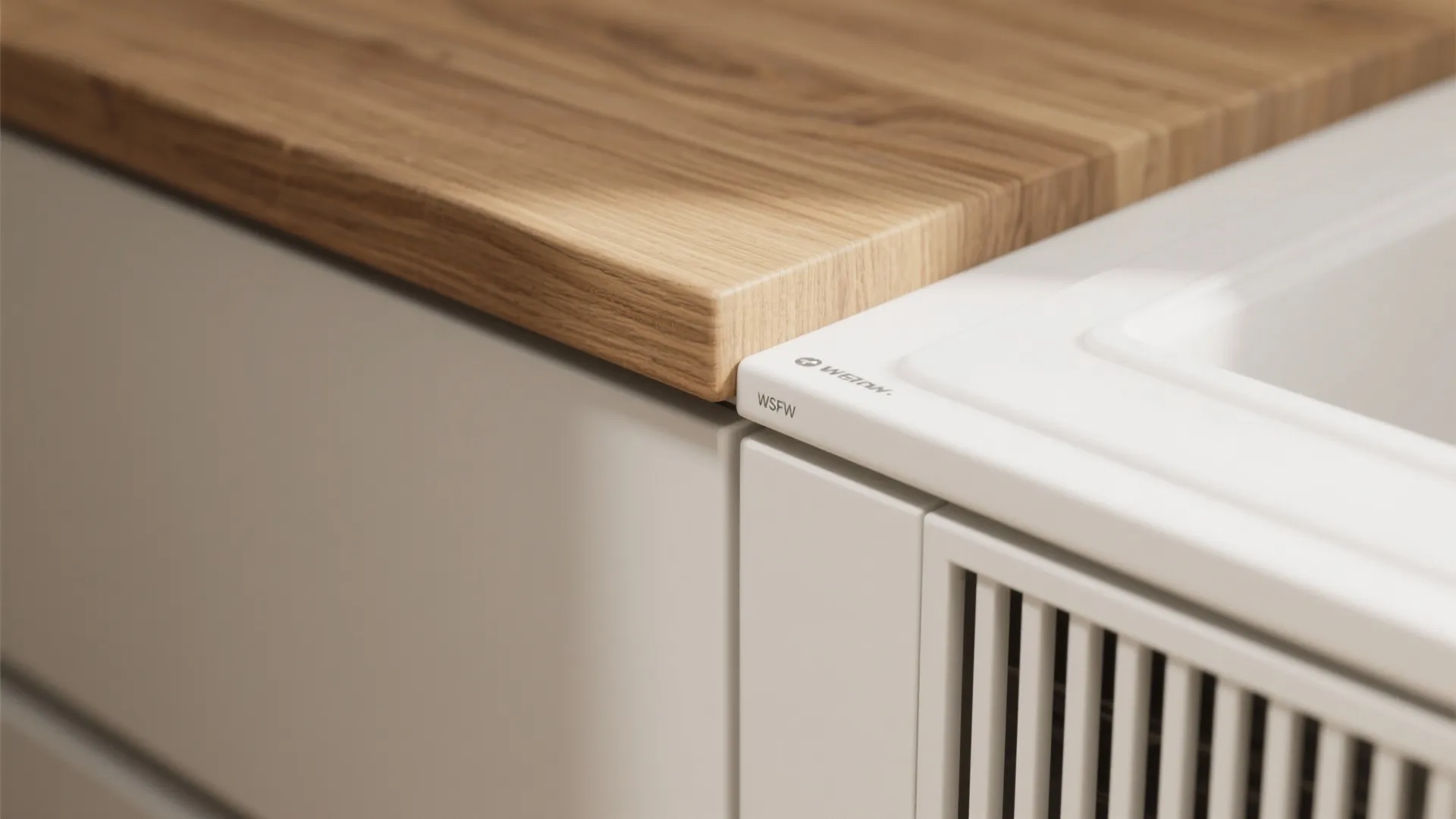 Built-in vanity + washer combo with countertop continuity