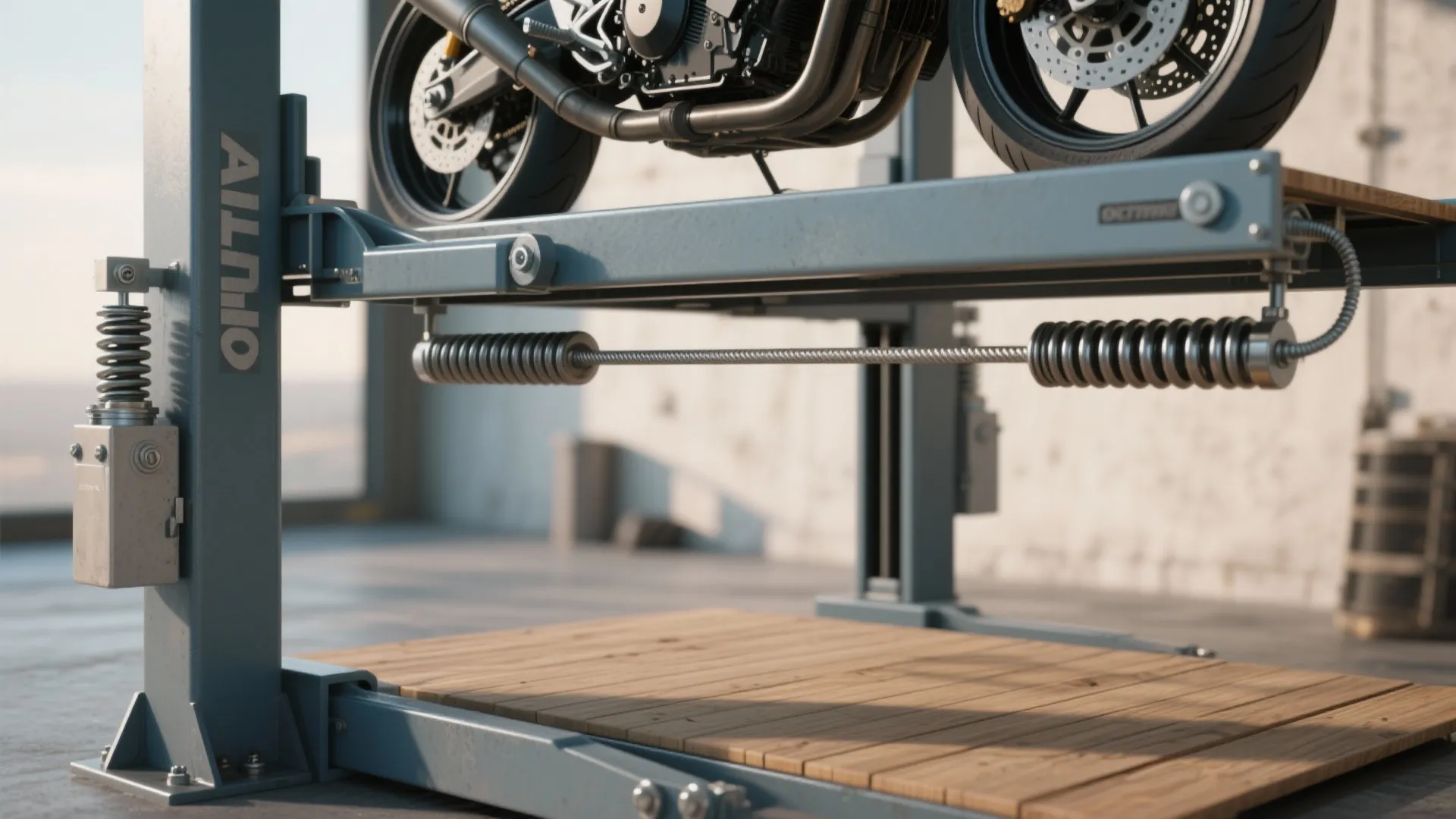 4. Counterbalanced lift with spring assist — smooth and human-powered