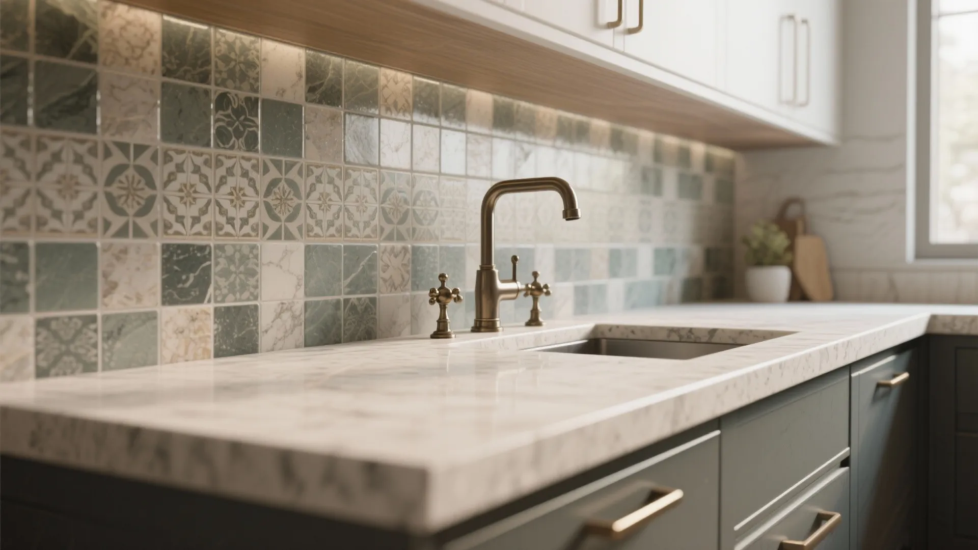 4. Create contrast with contemporary countertops