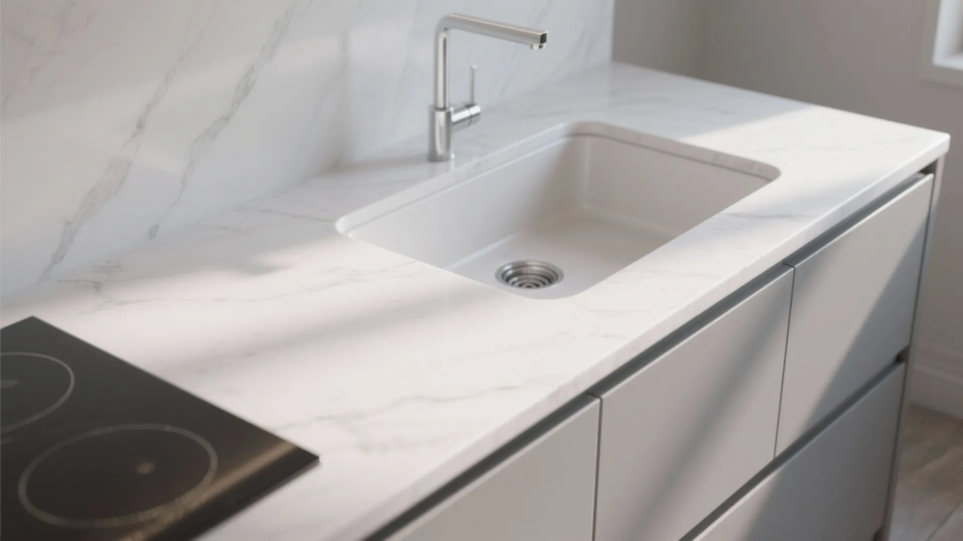 Integrated countertop drains