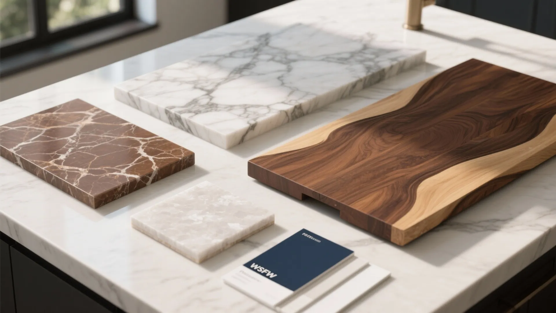 3. Contrasting Countertop Statement