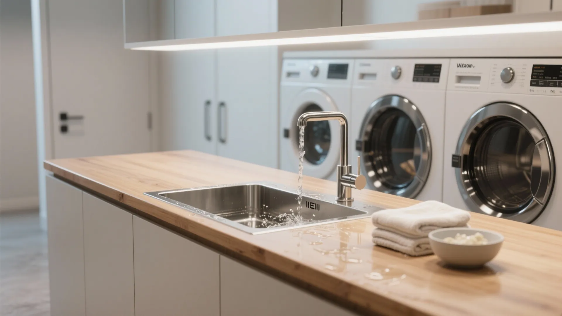 Countertop Folding Zone with Integrated Sink