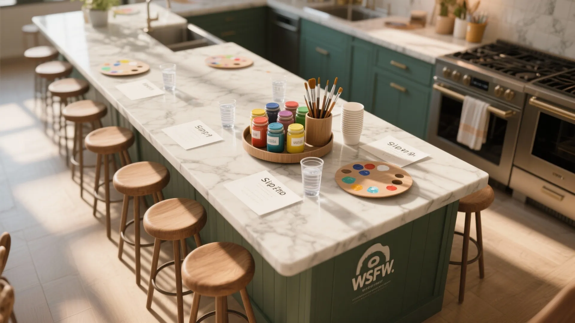 3. Countertop Sip & Paint (Kitchen Edition)