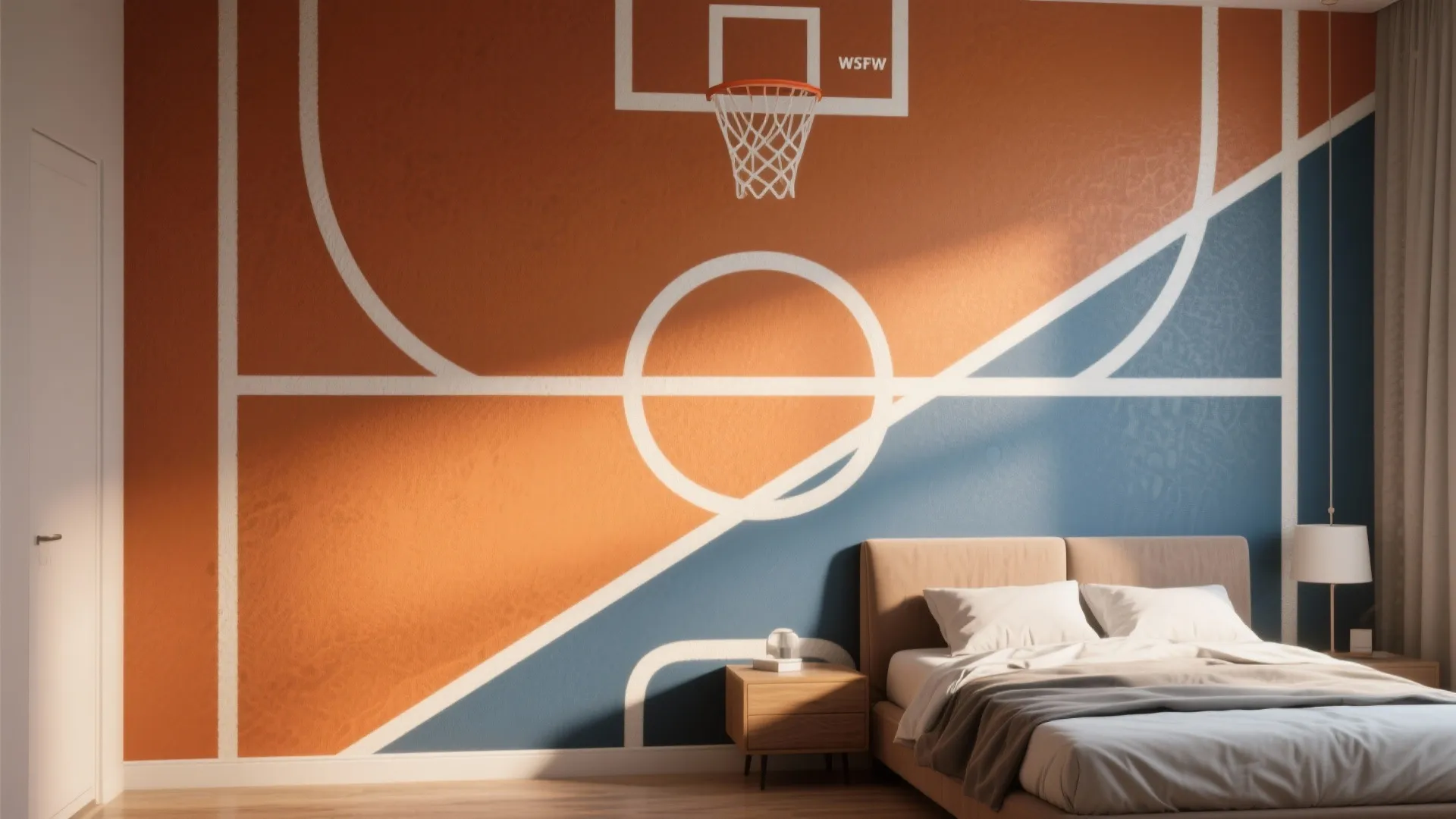 1. Wall Murals with Court Lines