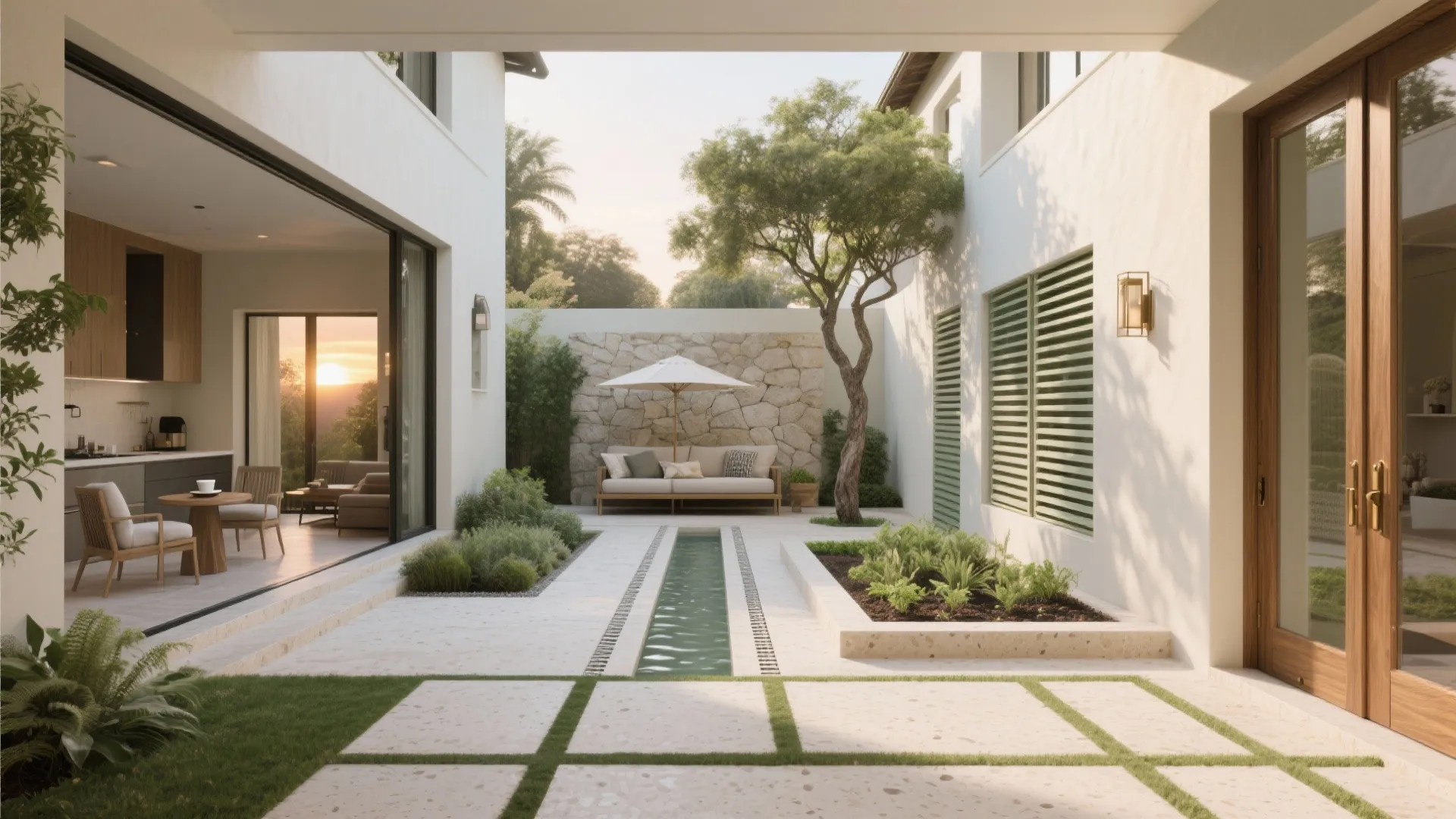 Indoor–Outdoor Living with Courtyard Micro-Zones