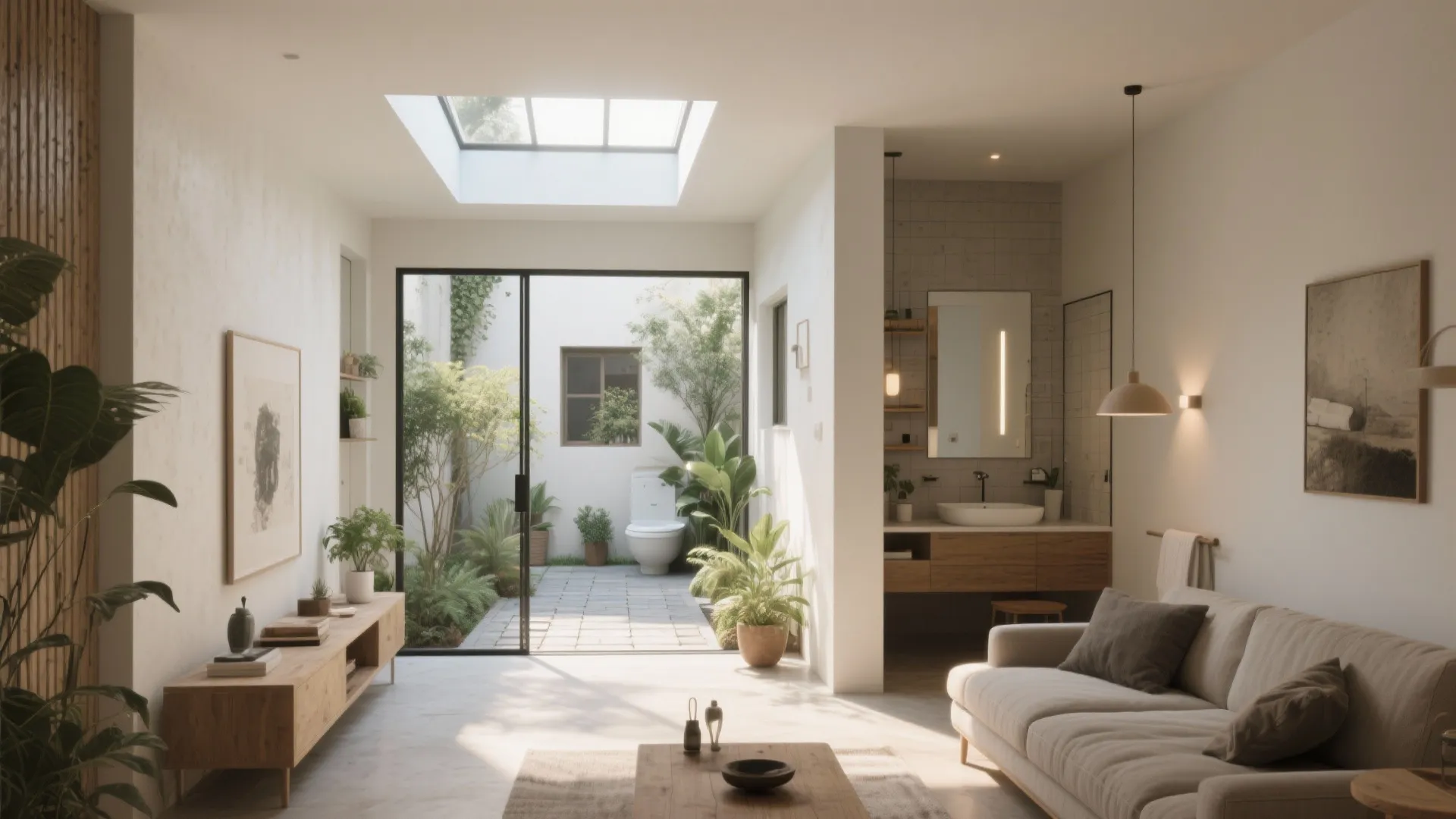 Courtyard-centered layout for light and air