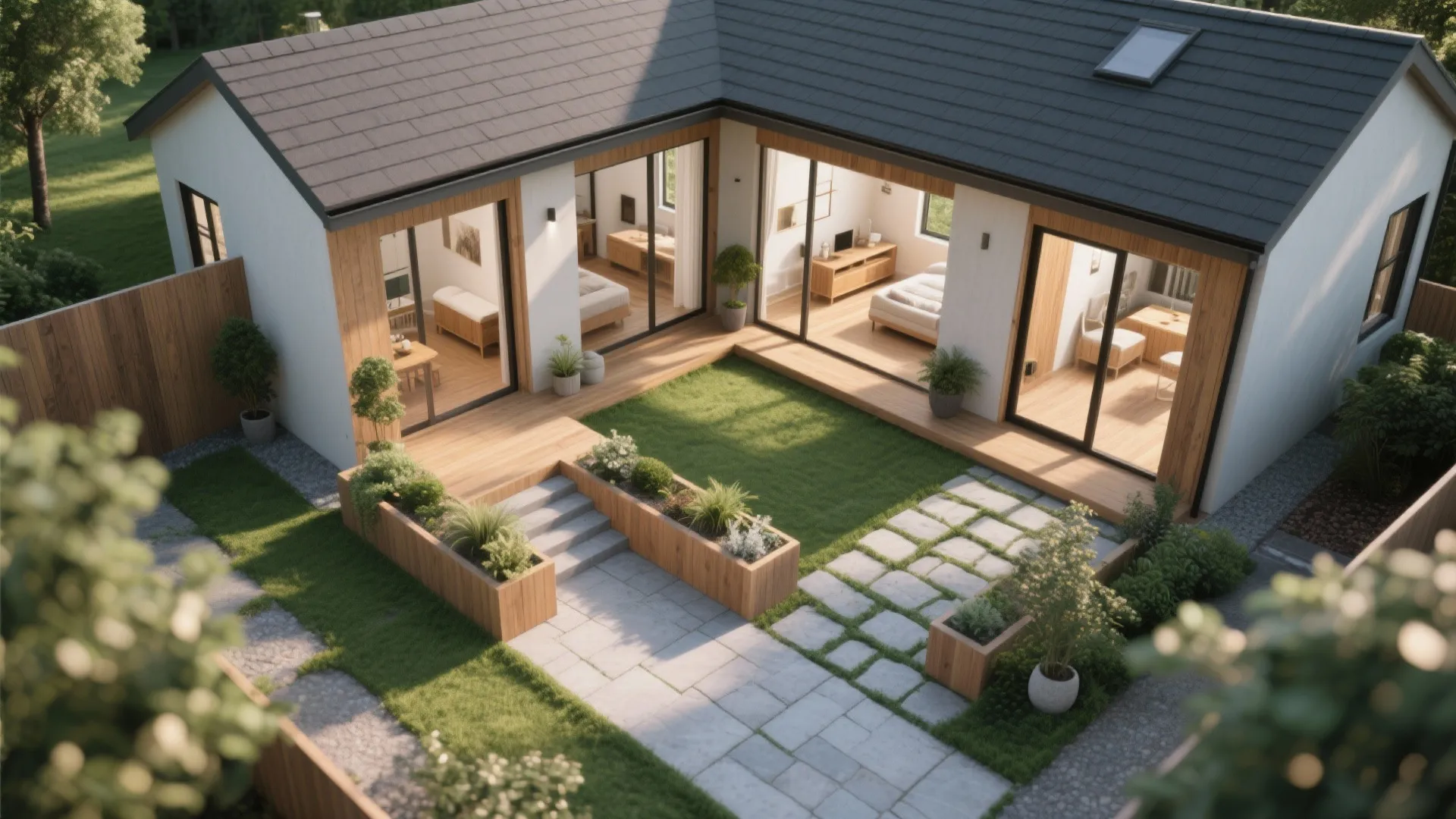 5. Courtyard-Centered Compact Home