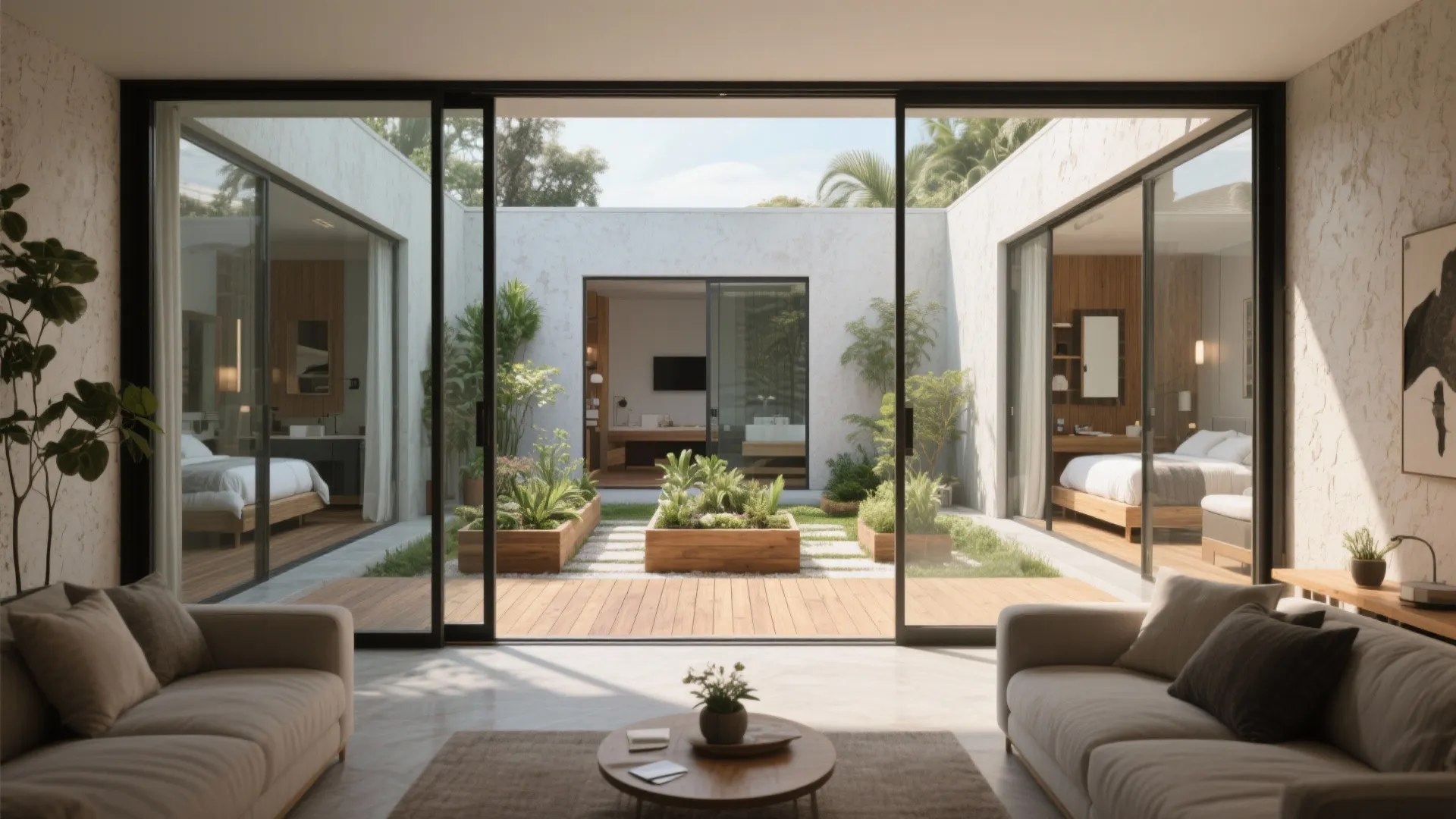 3. Courtyard-centric plan for indoor-outdoor living