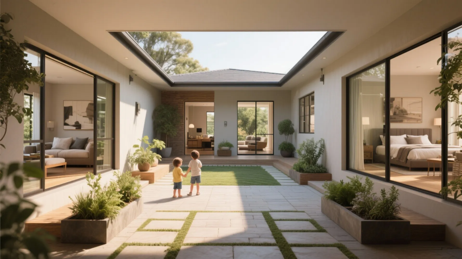 3. Courtyard-Centric Layout for Light and Ventilation