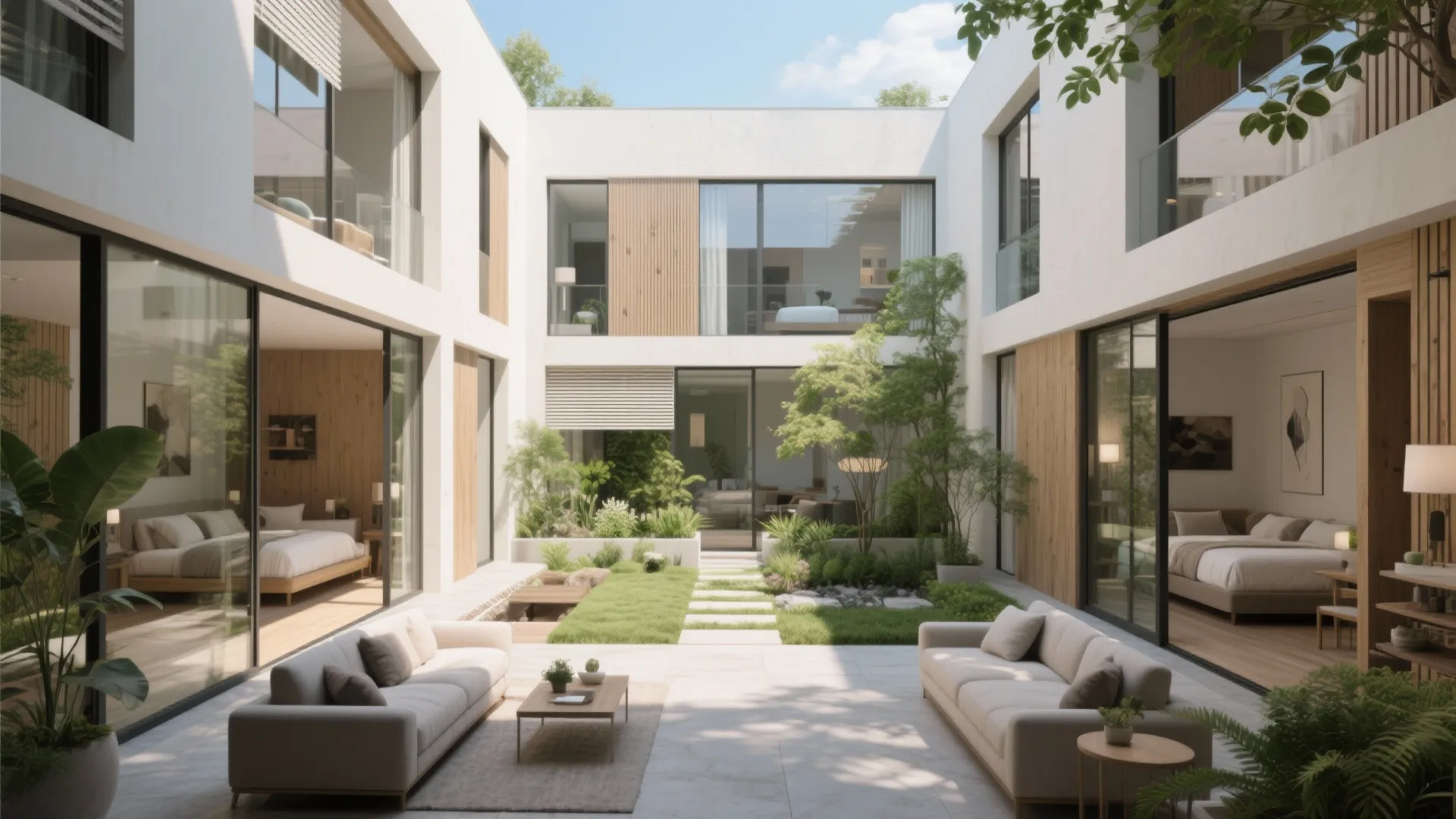 4. Courtyard-centric plan for light and ventilation