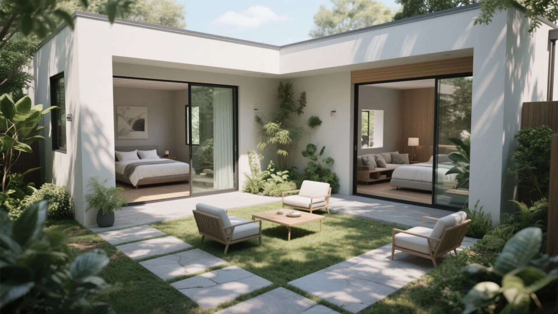 3. Courtyard-centric plan for natural light