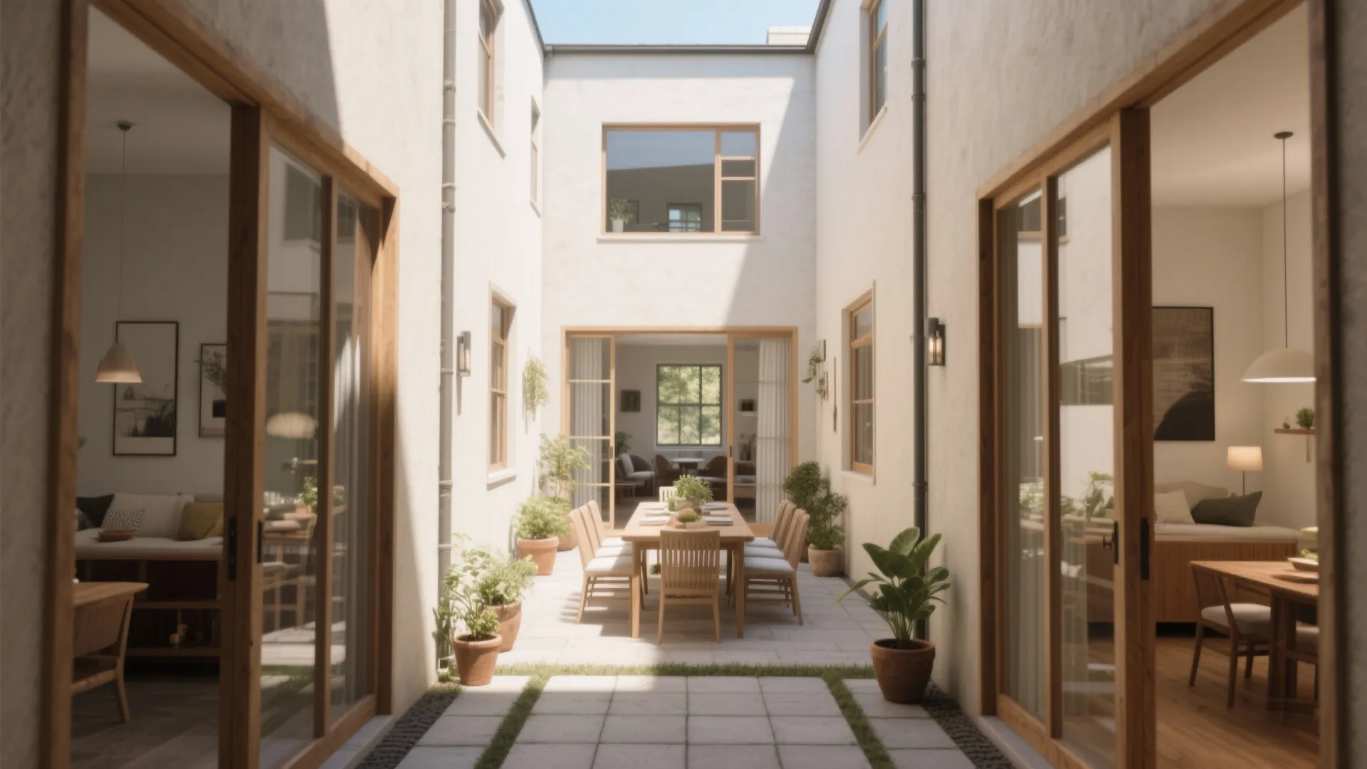 3. Courtyard-centered layout to bring outdoors in