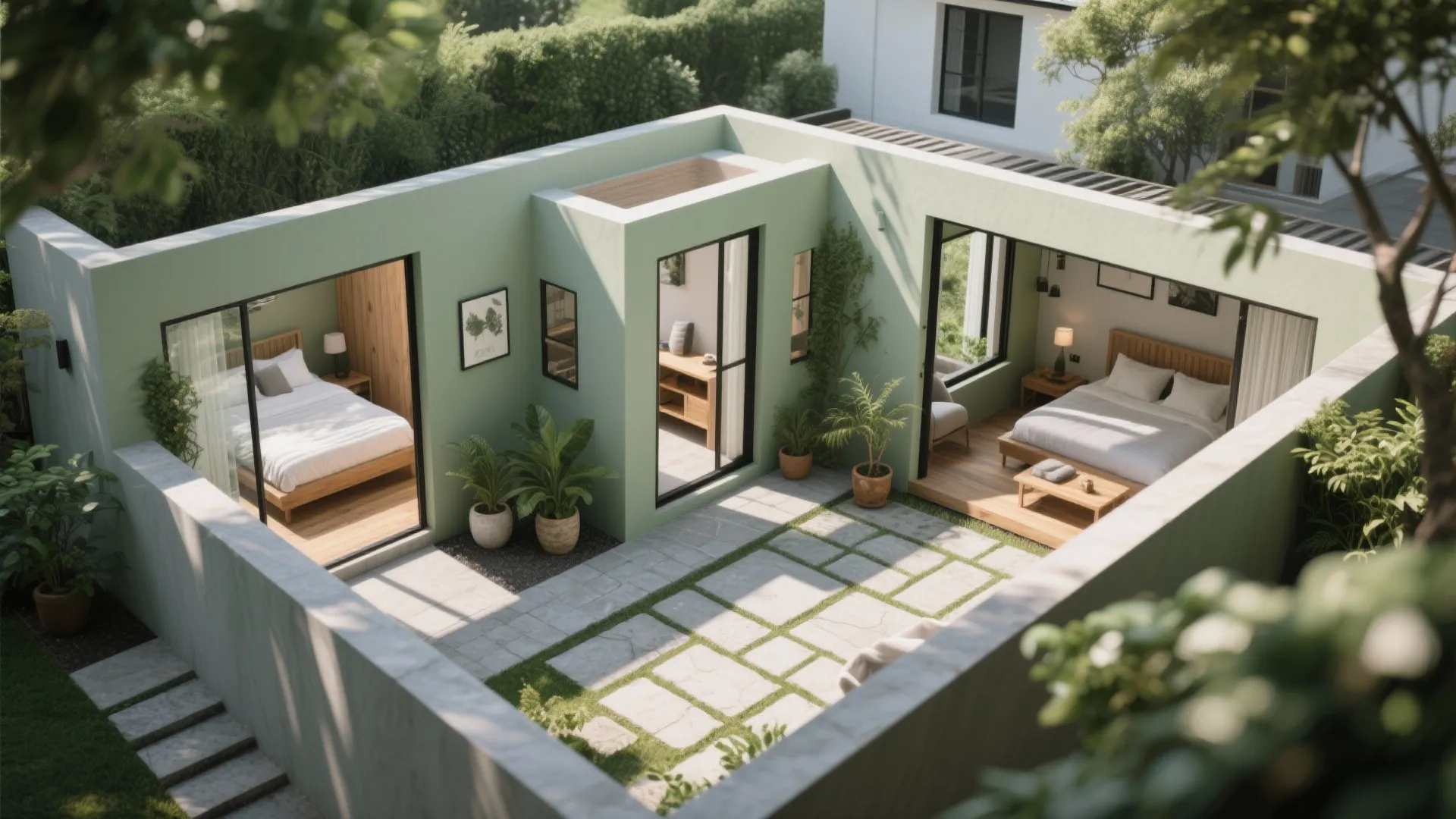 4. Courtyard-Centric Plan