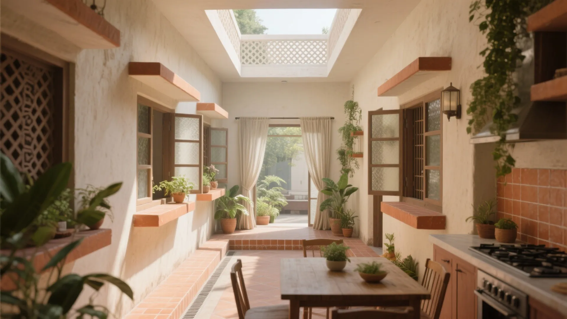 Courtyard light and cross-ventilation