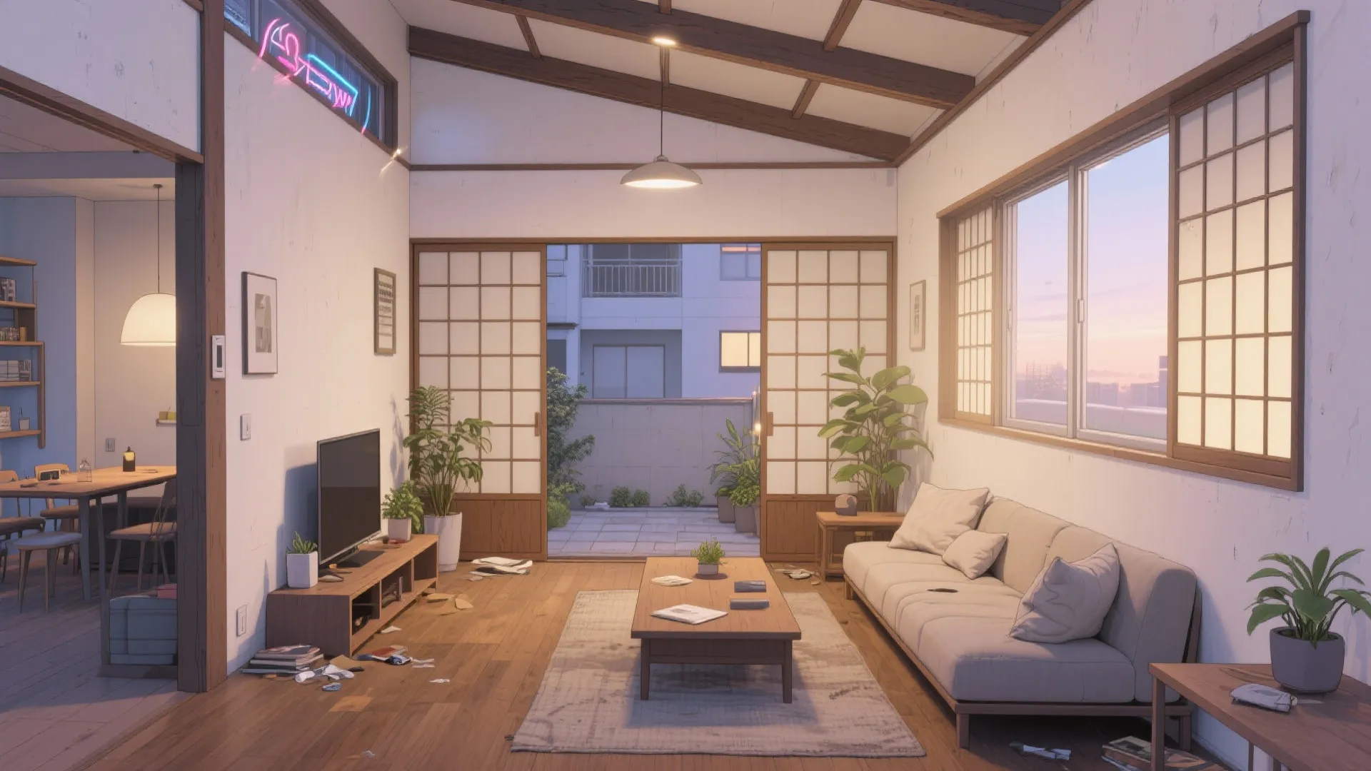 家族の温度差を整える：LDKを“中庭のようなリビング”に