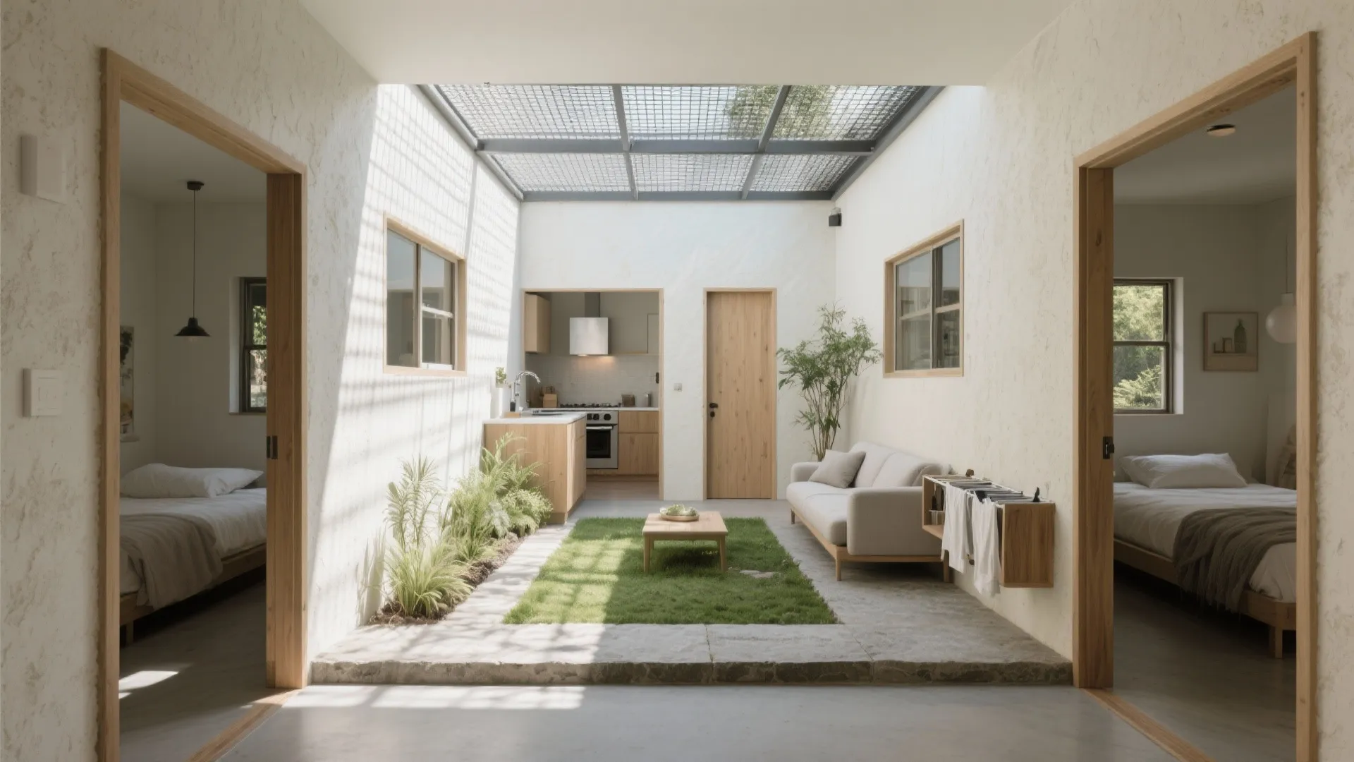 Courtyard-Centric Zoning for Ventilation and Privacy