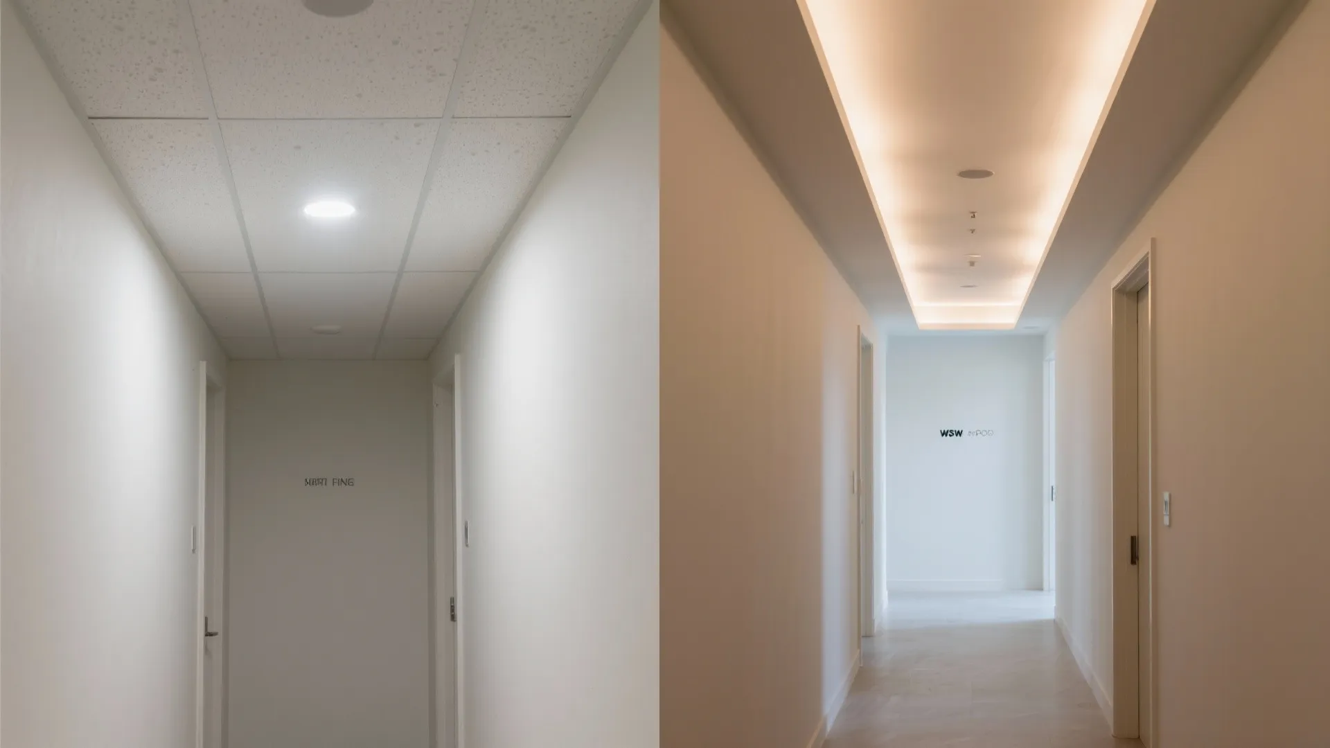 Minimal recessed POP ceiling with cove lighting