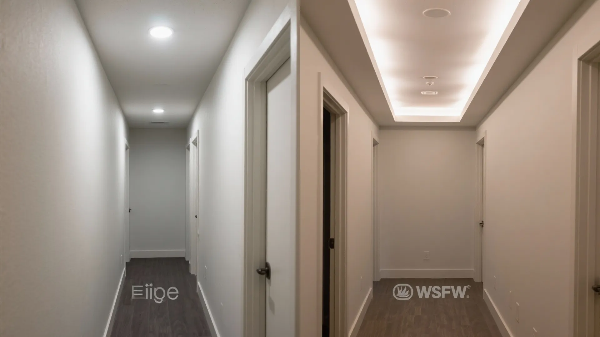 Minimal recessed ceiling with hidden cove lighting