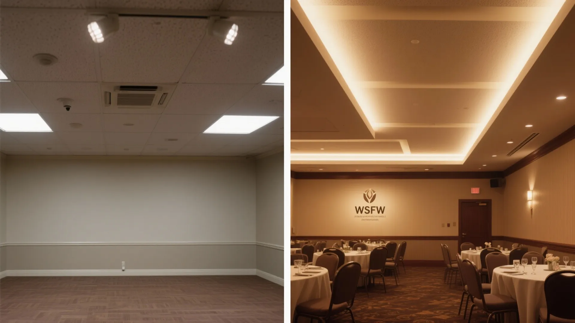 1) Floating planes with concealed LED coves