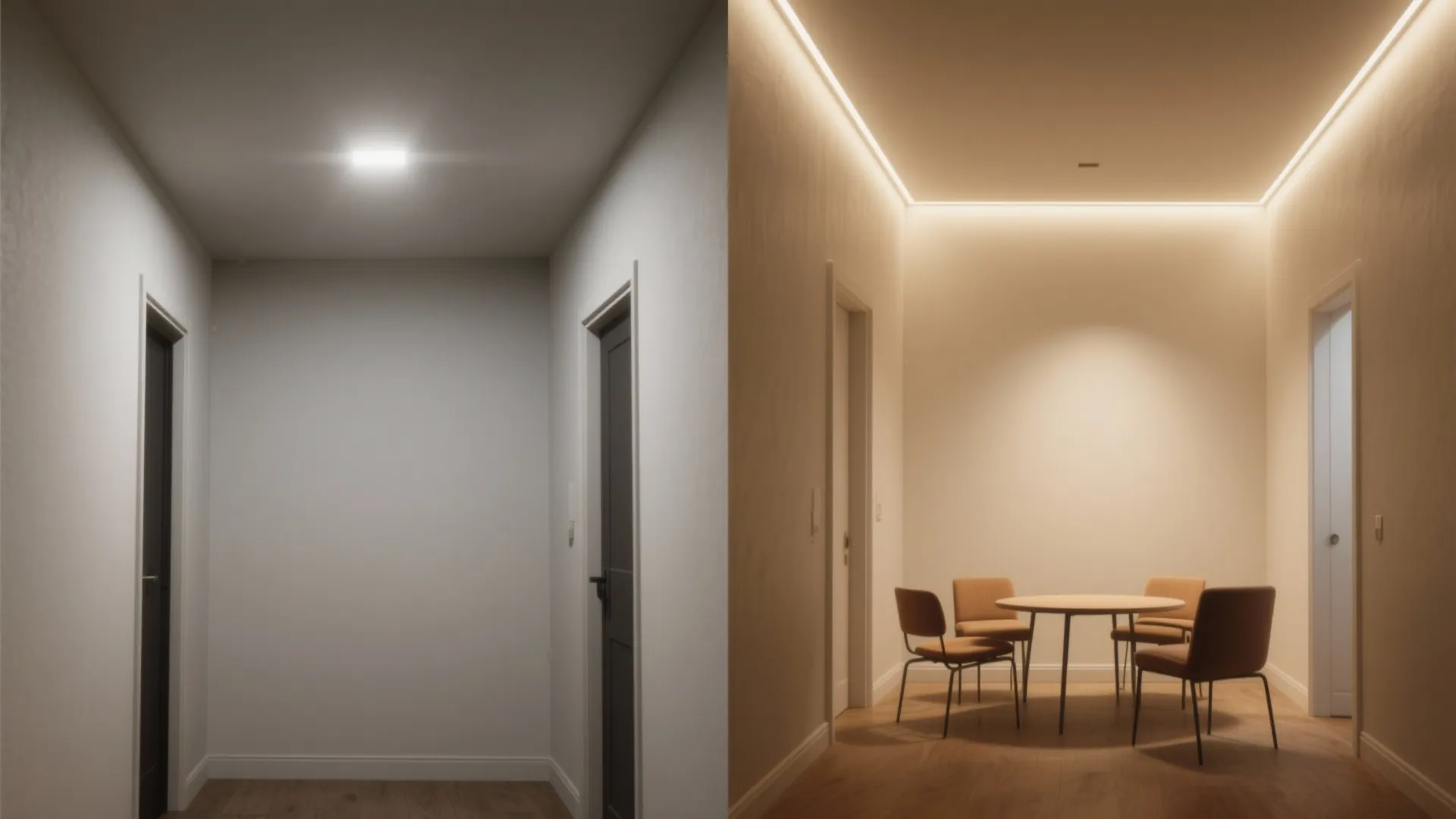 Minimalist Gypsum Ceiling with Cove Lighting