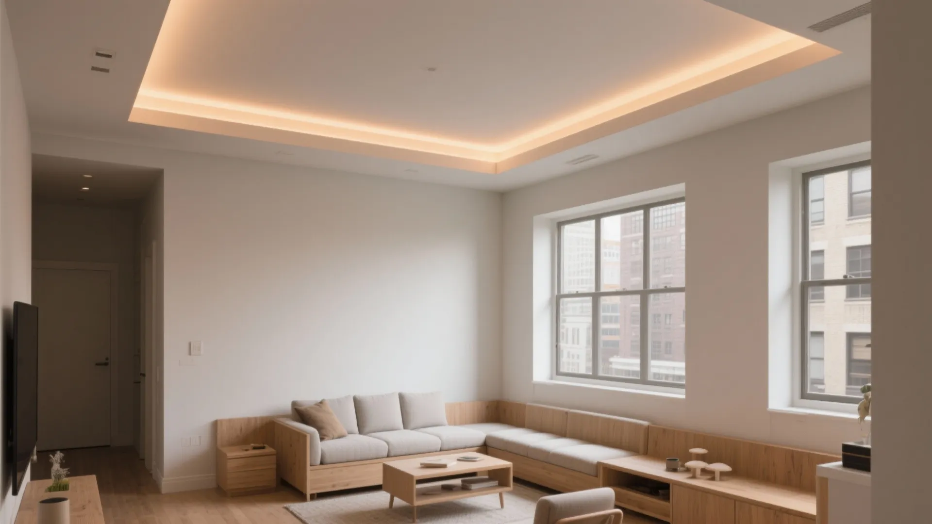 Layered Cove Gypsum Ceiling for Light and Depth