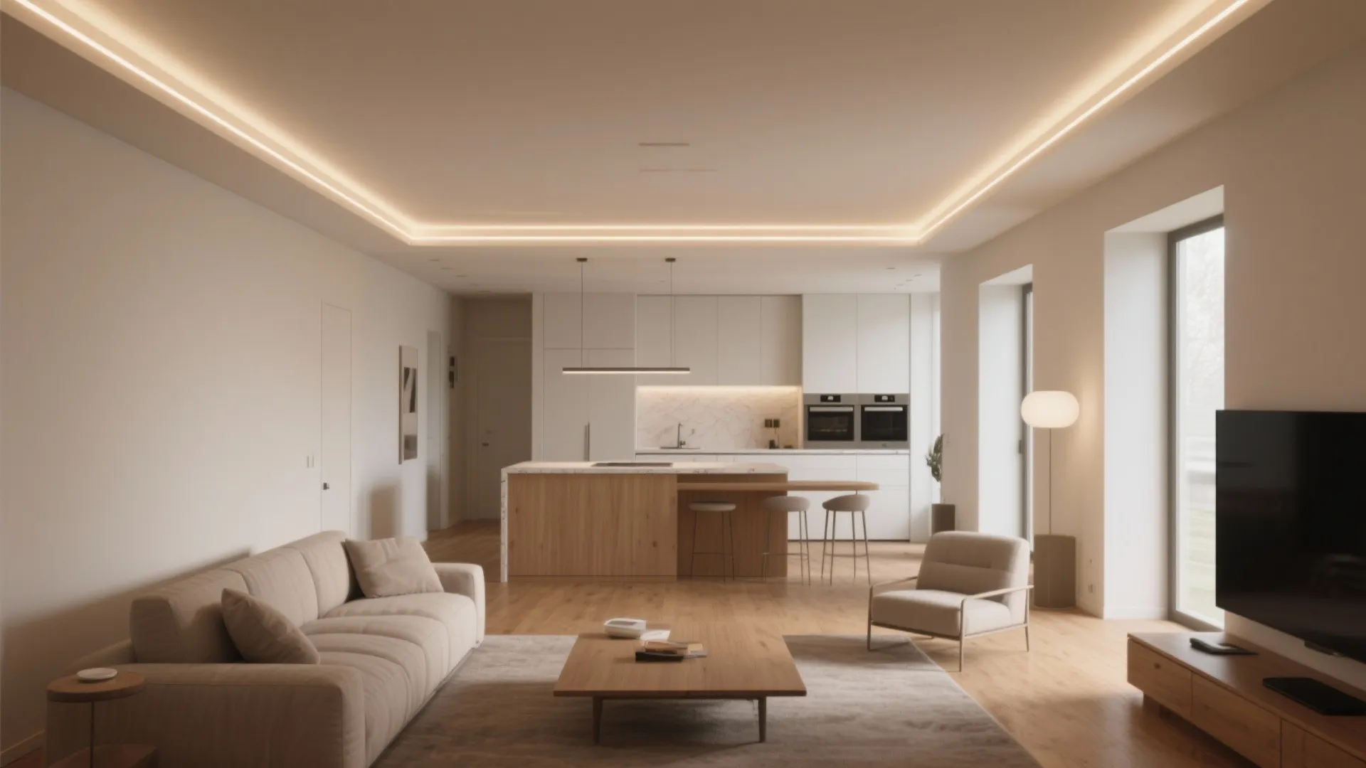 2. Cove ceiling wash to visually raise a room