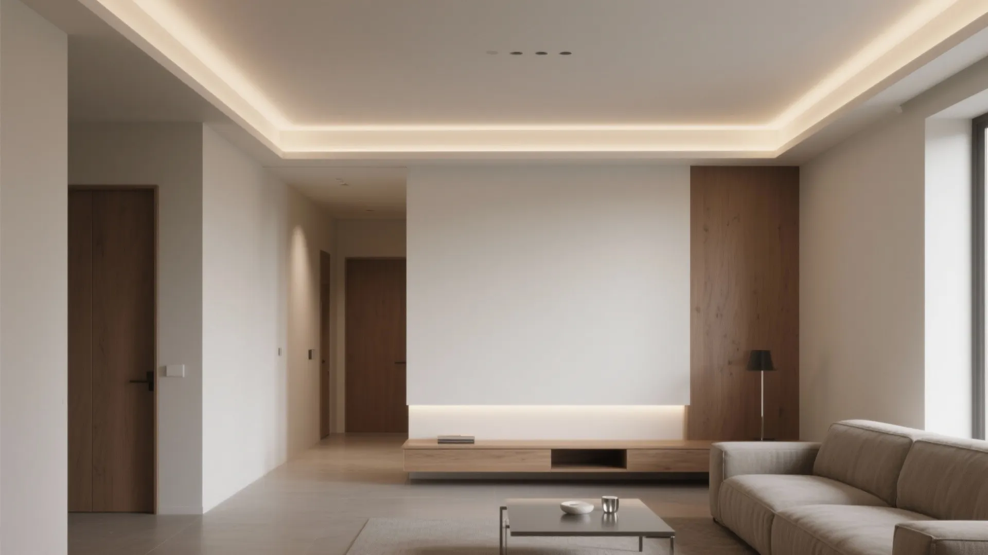 Minimalist Cove Ceiling with Hidden LEDs