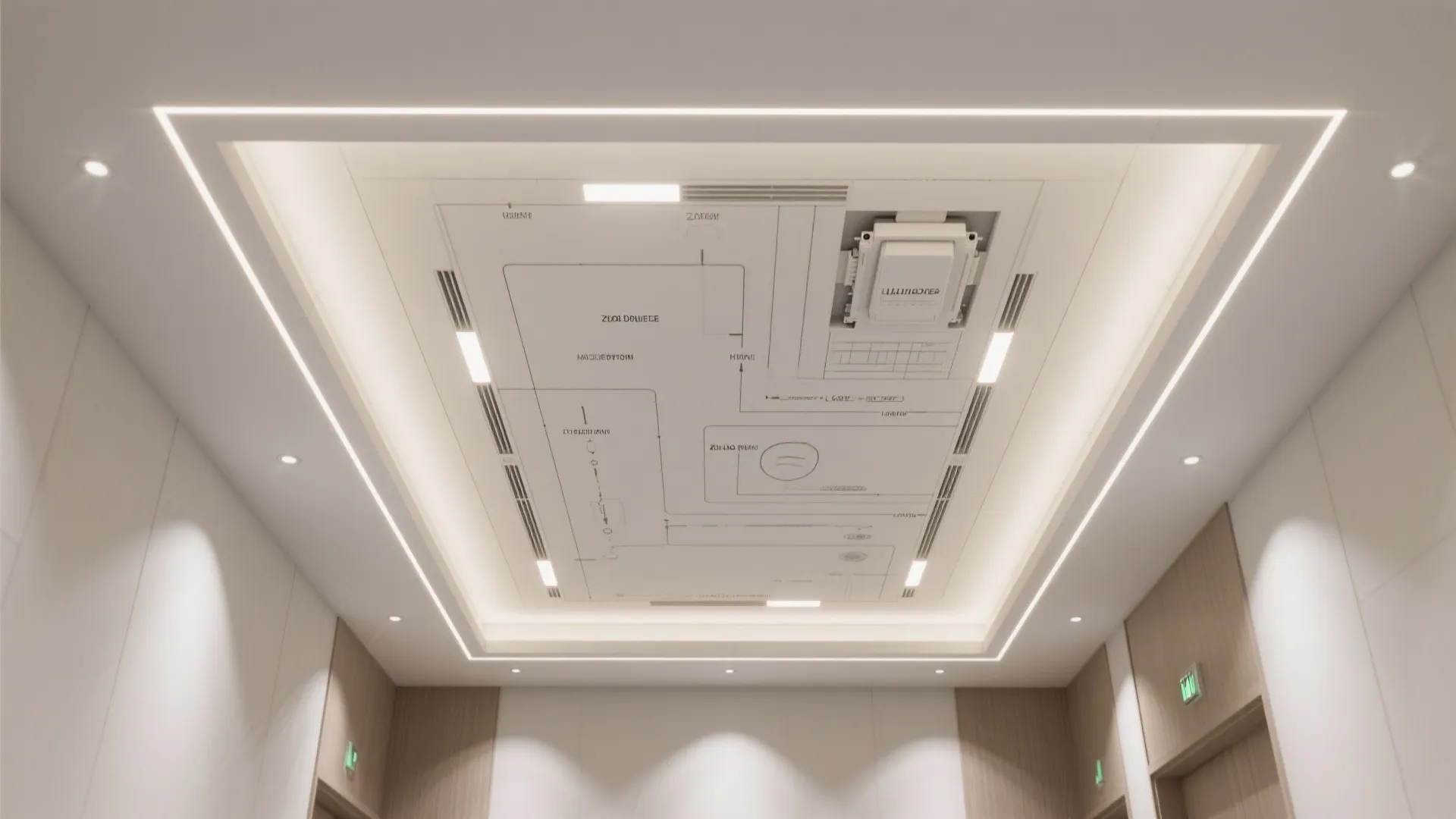 Soft cove lighting + recessed plane