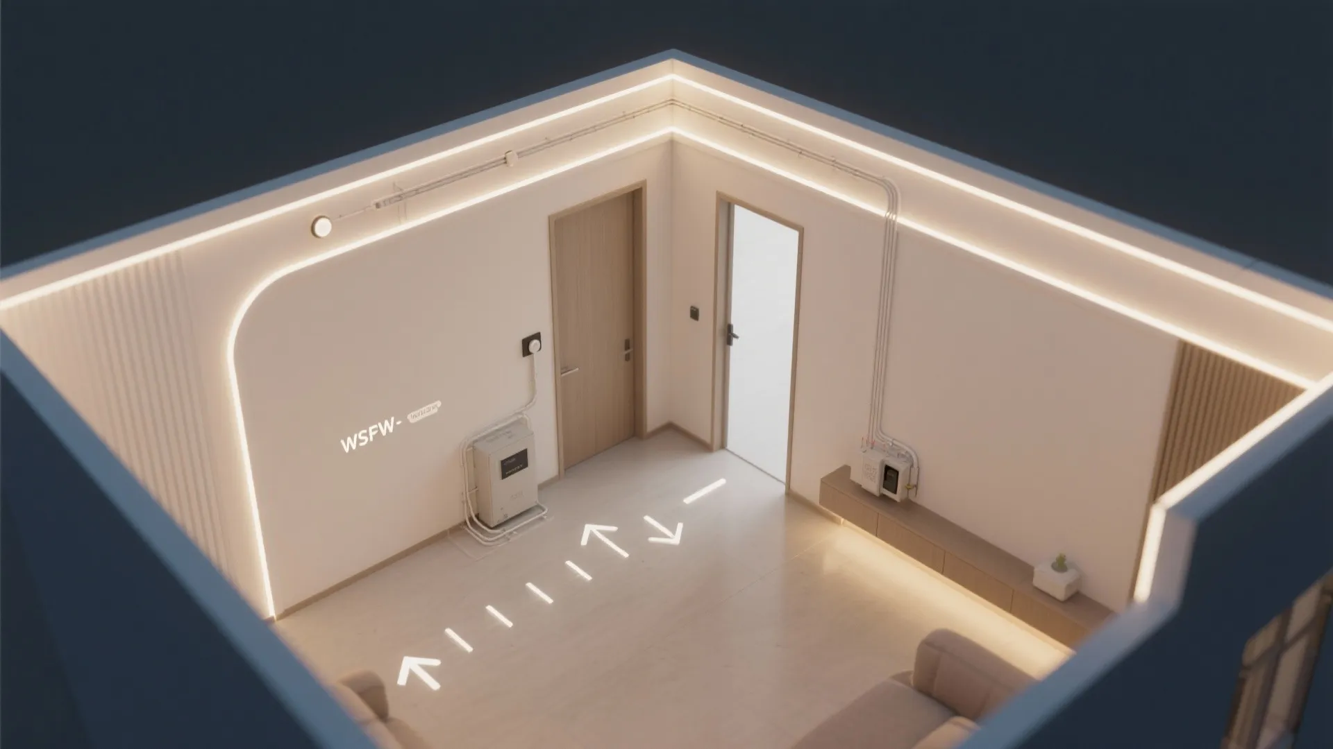 Minimal POP ceiling trim with hidden cove lighting