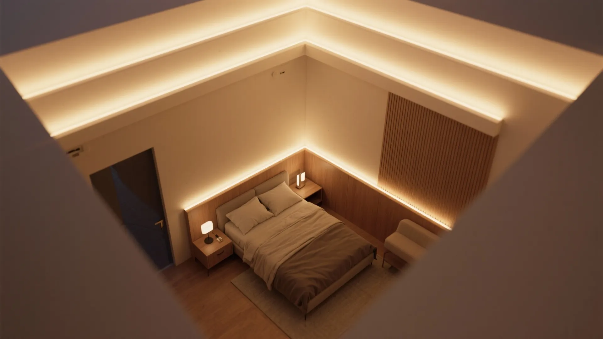 3. Recessed LED Cove with Layered Lighting